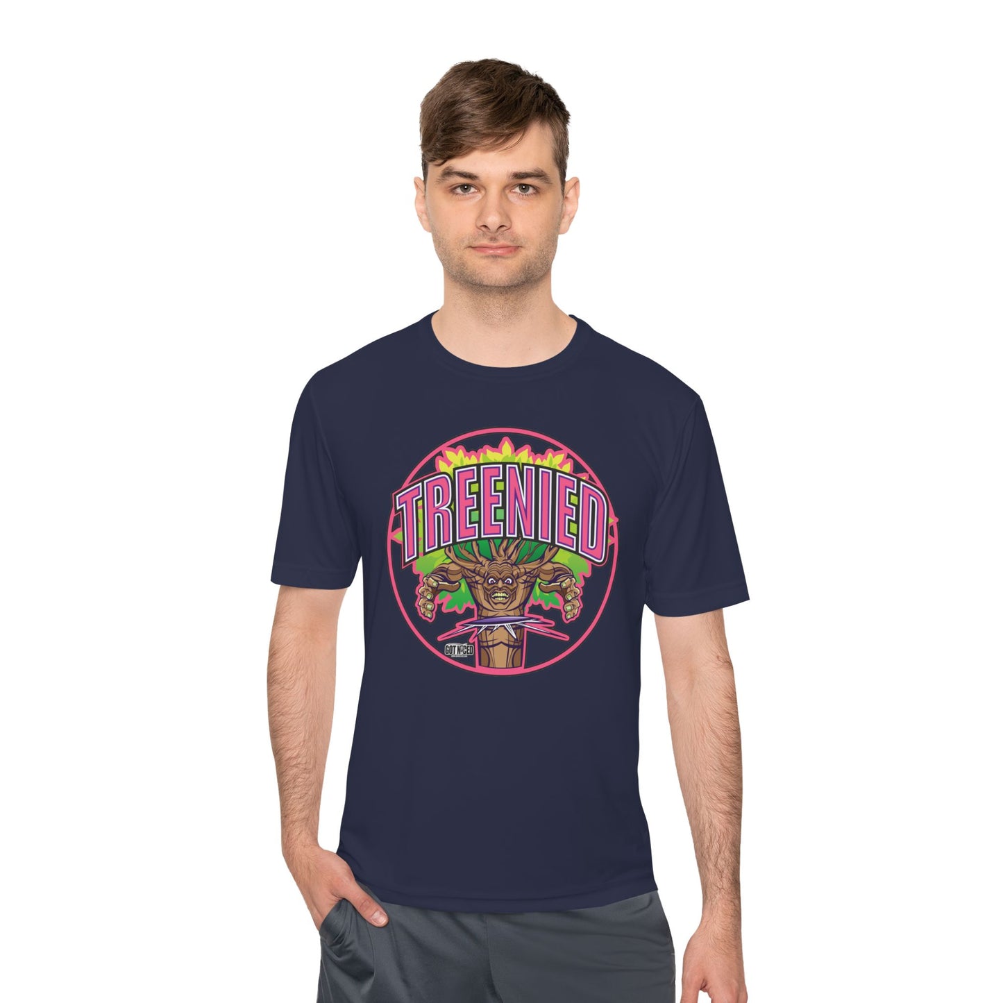 Treenied Disc Golf Moisture Wicking Tee, Unisex Athletic Shirt, Disc Golf Apparel, Unique Design