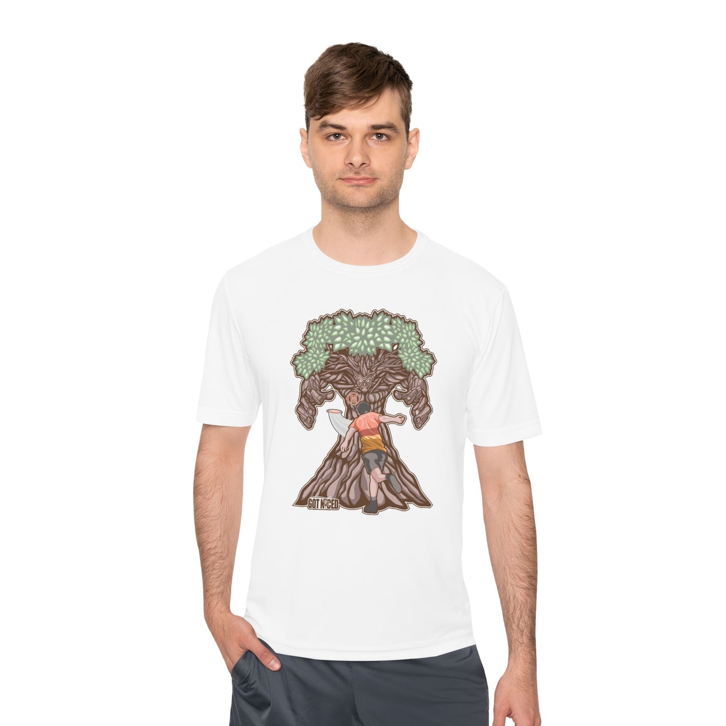Mando Tree Disc Golf Moisture Wicking Tee, Unisex Athletic Shirt, Disc Golf Apparel, Unique Design