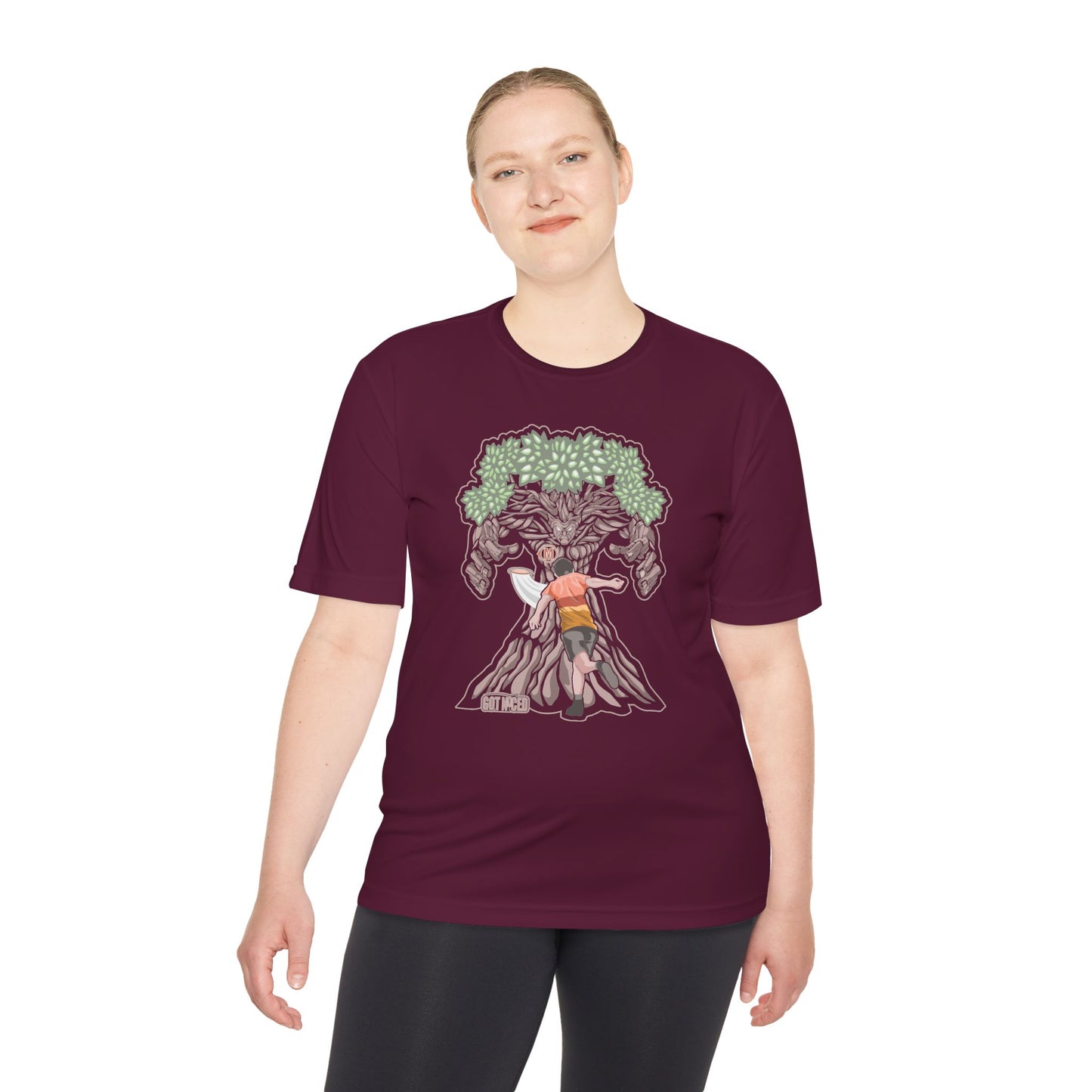 Mando Tree Disc Golf Moisture Wicking Tee, Unisex Athletic Shirt, Disc Golf Apparel, Unique Design