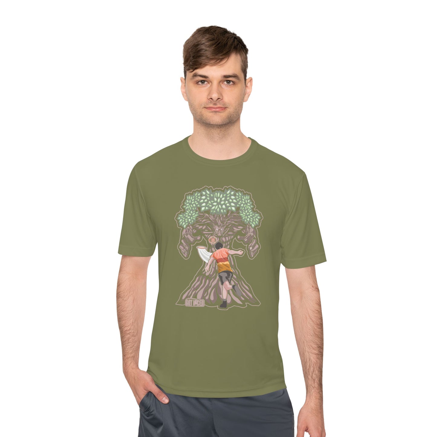 Mando Tree Disc Golf Moisture Wicking Tee, Unisex Athletic Shirt, Disc Golf Apparel, Unique Design