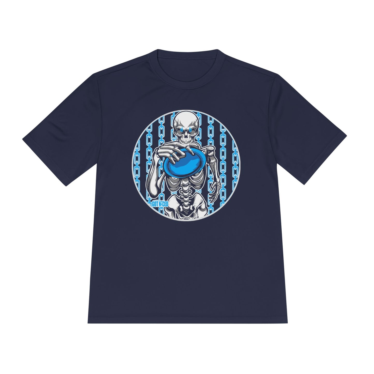 Skeleton Putt Moisture Wicking Tee, Unisex Athletic Shirt, Disc Golf Apparel, Unique Design