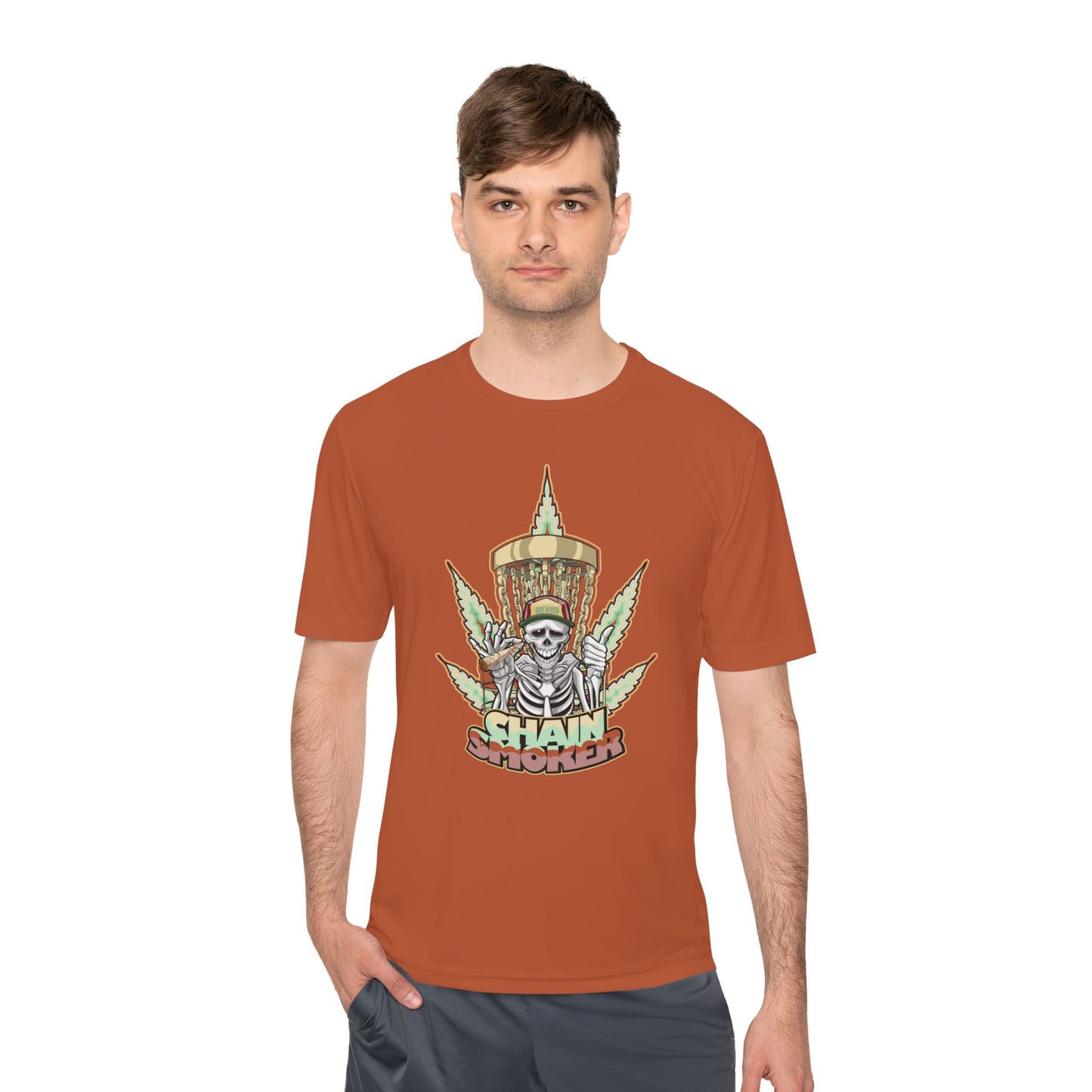 Chain Smoker Disc Golf Moisture Wicking Tee, Unisex Athletic Shirt, Disc Golf Apparel, Unique Design