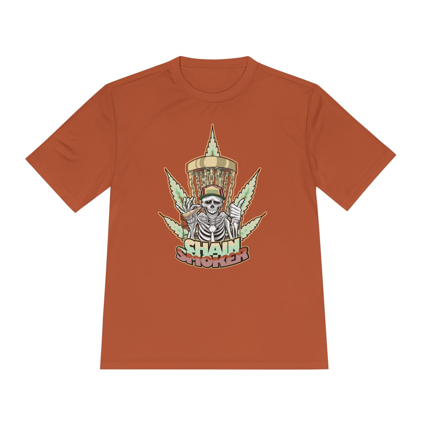 Chain Smoker Disc Golf Moisture Wicking Tee, Unisex Athletic Shirt, Disc Golf Apparel, Unique Design