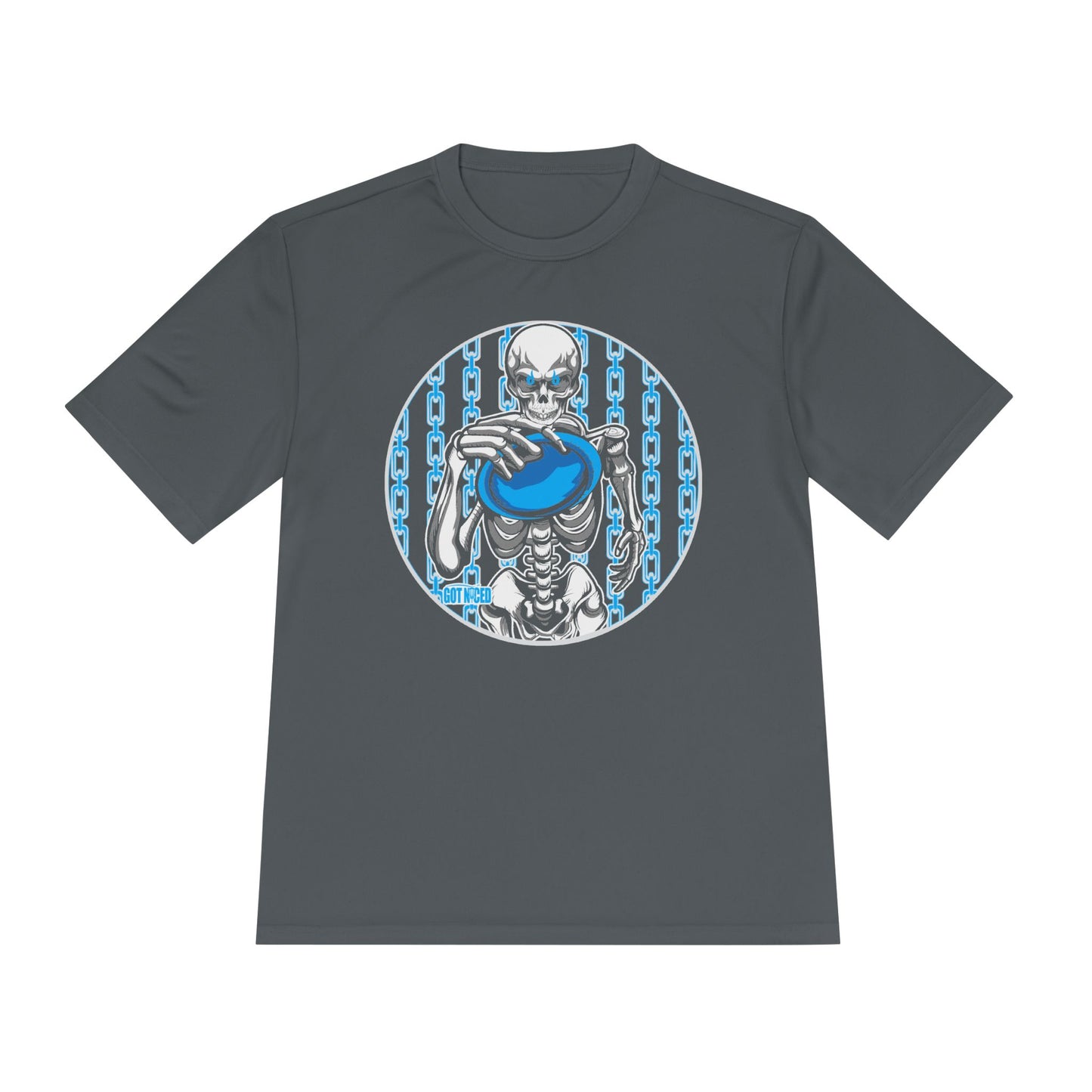 Skeleton Putt Moisture Wicking Tee, Unisex Athletic Shirt, Disc Golf Apparel, Unique Design