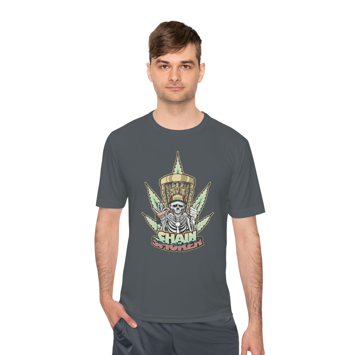 Chain Smoker Disc Golf Moisture Wicking Tee, Unisex Athletic Shirt, Disc Golf Apparel, Unique Design