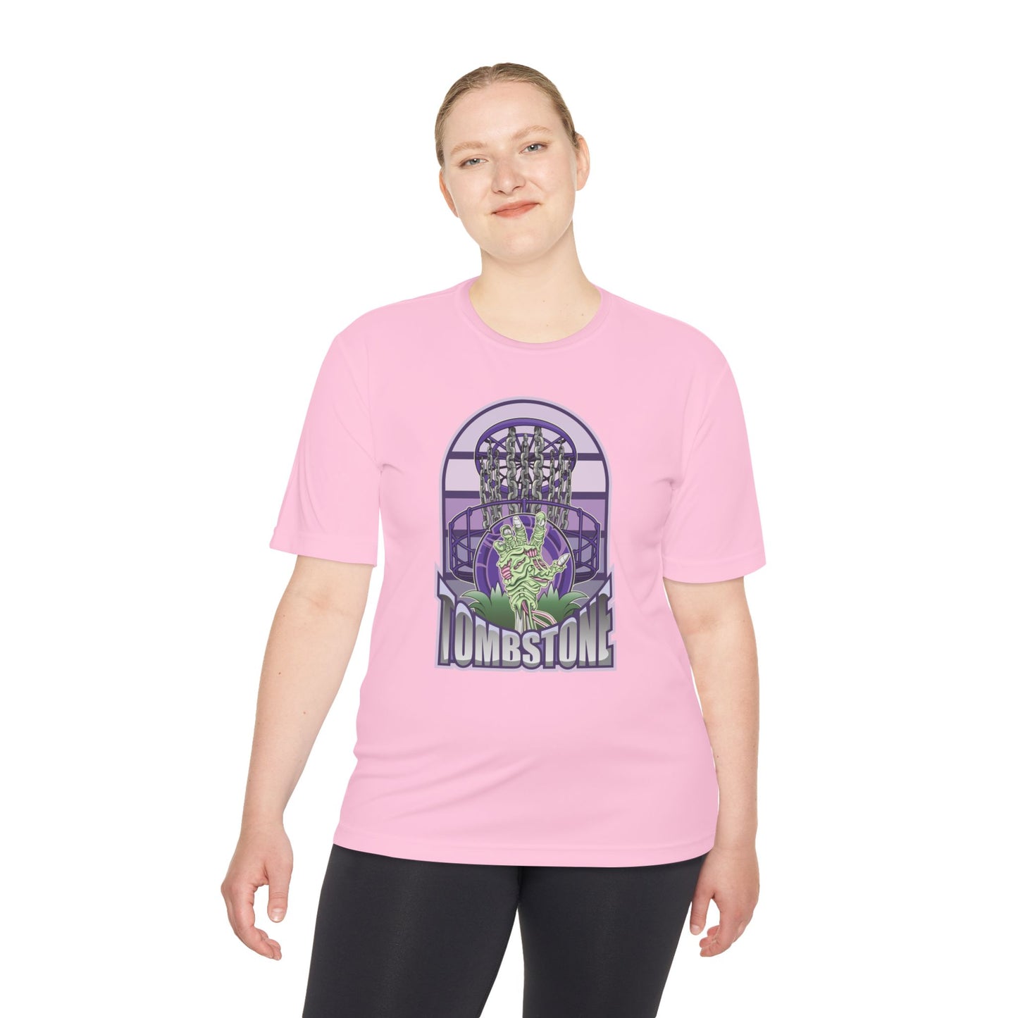Tombstone Disc Golf Moisture Wicking Tee, Unisex Athletic Shirt, Disc Golf Apparel, Unique Design