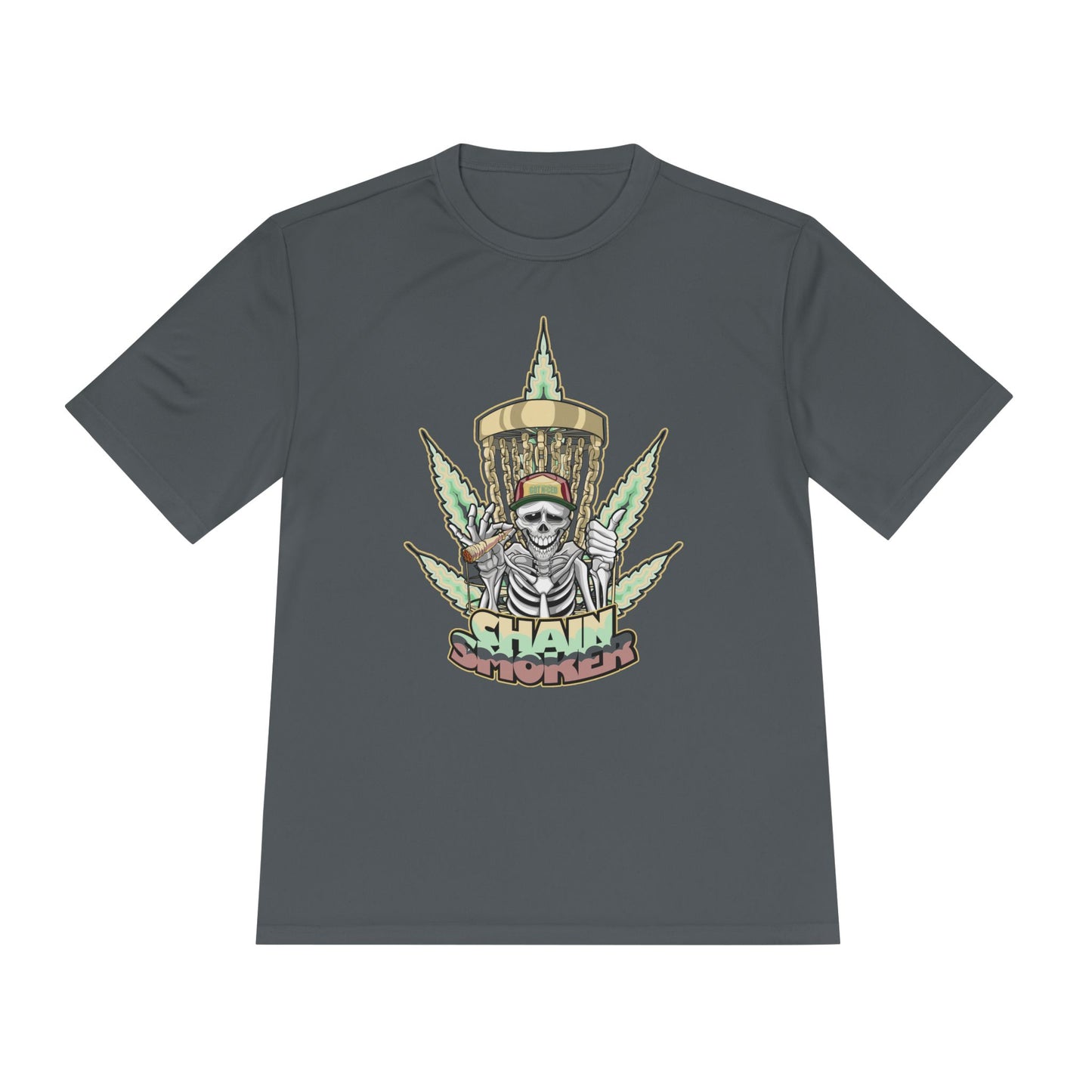 Chain Smoker Disc Golf Moisture Wicking Tee, Unisex Athletic Shirt, Disc Golf Apparel, Unique Design