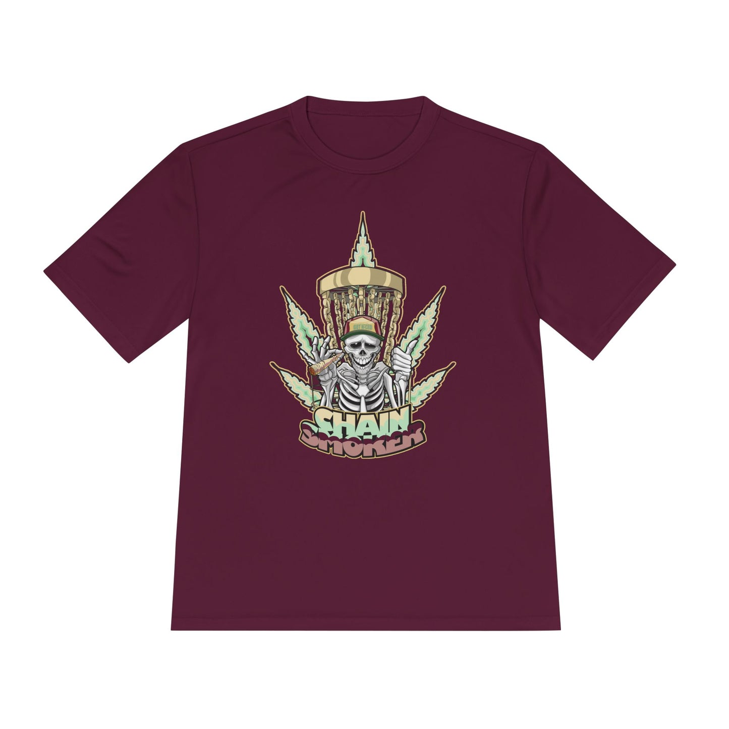 Chain Smoker Disc Golf Moisture Wicking Tee, Unisex Athletic Shirt, Disc Golf Apparel, Unique Design