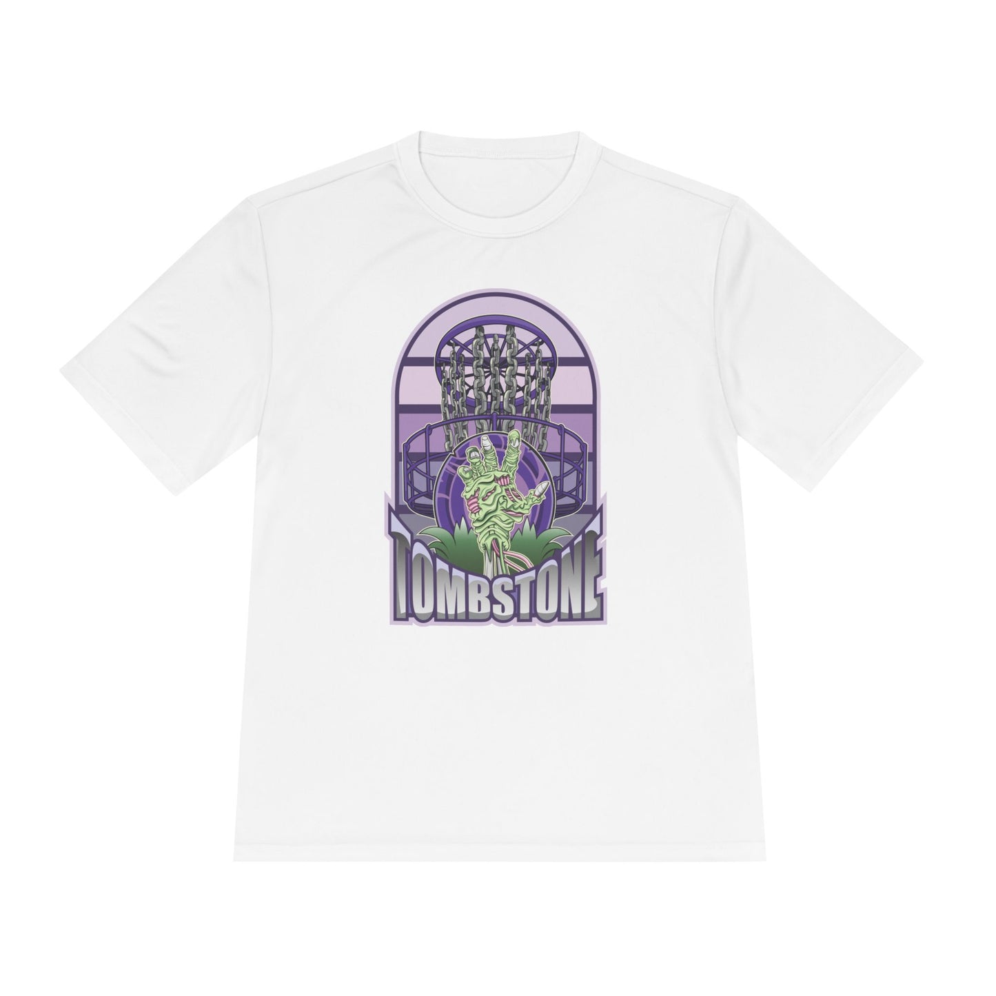 Tombstone Disc Golf Moisture Wicking Tee, Unisex Athletic Shirt, Disc Golf Apparel, Unique Design