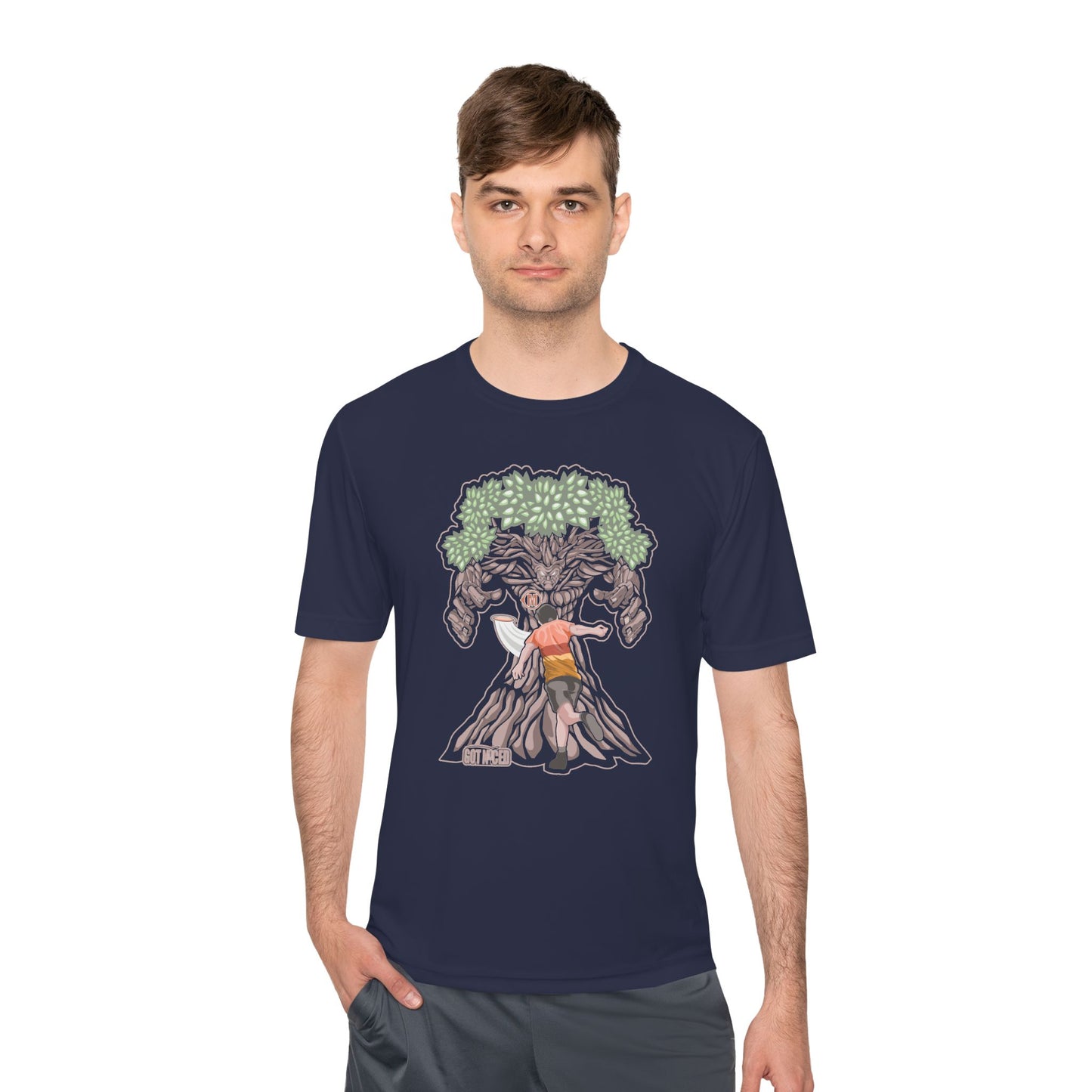 Mando Tree Disc Golf Moisture Wicking Tee, Unisex Athletic Shirt, Disc Golf Apparel, Unique Design