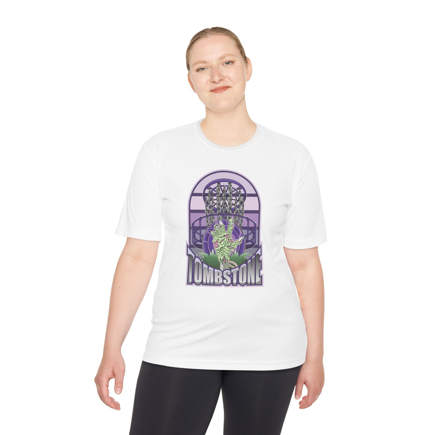 Tombstone Disc Golf Moisture Wicking Tee, Unisex Athletic Shirt, Disc Golf Apparel, Unique Design