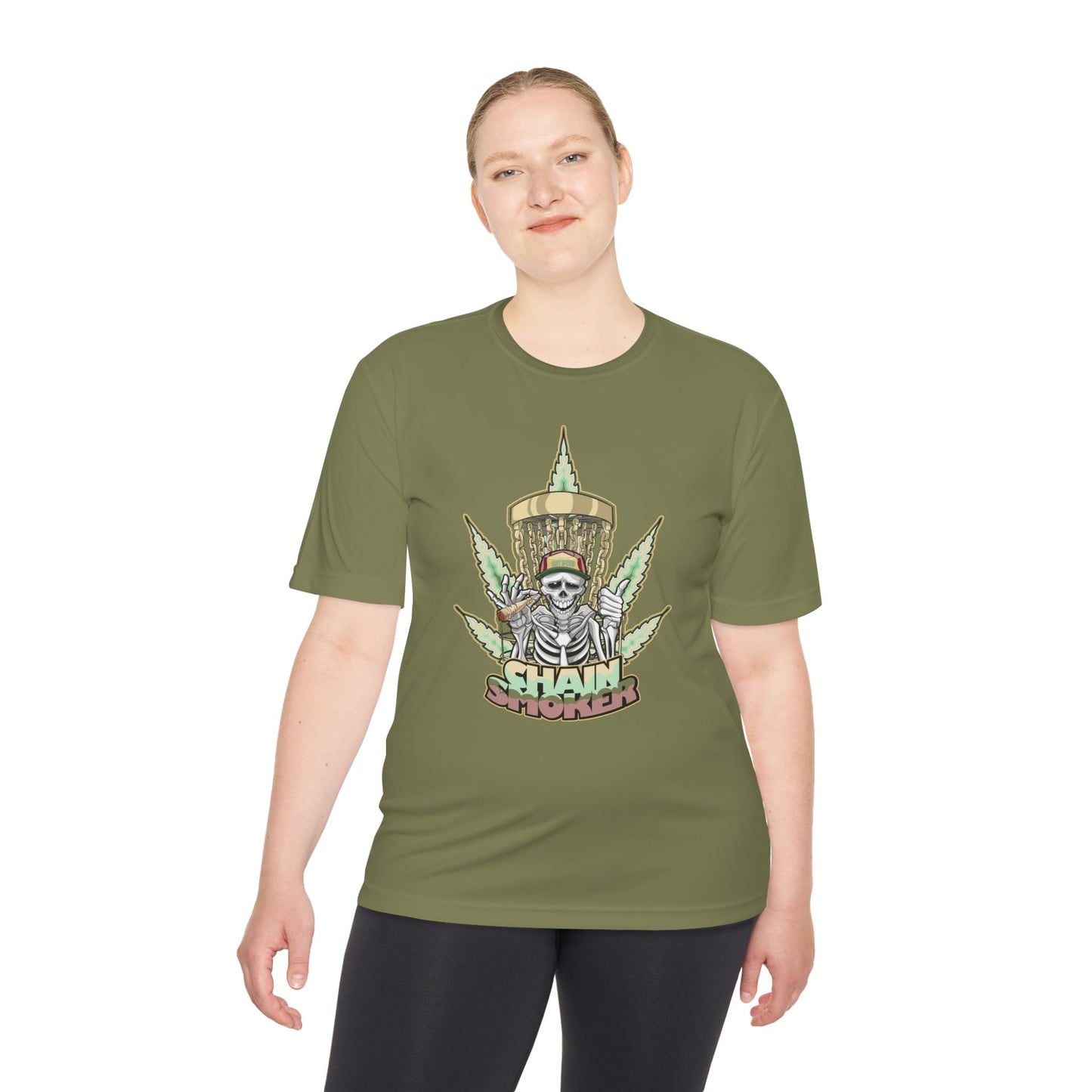 Chain Smoker Disc Golf Moisture Wicking Tee, Unisex Athletic Shirt, Disc Golf Apparel, Unique Design