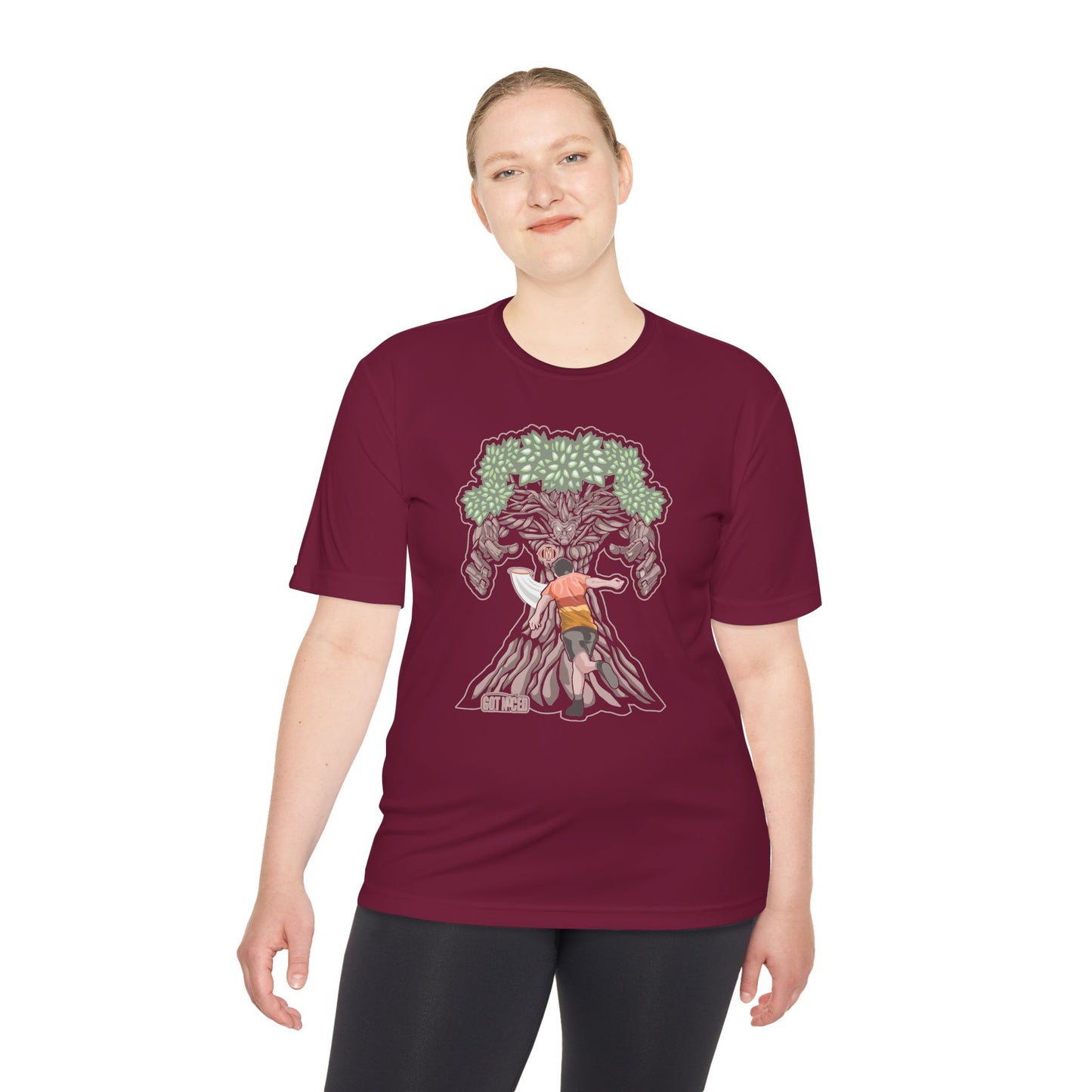 Mando Tree Disc Golf Moisture Wicking Tee, Unisex Athletic Shirt, Disc Golf Apparel, Unique Design