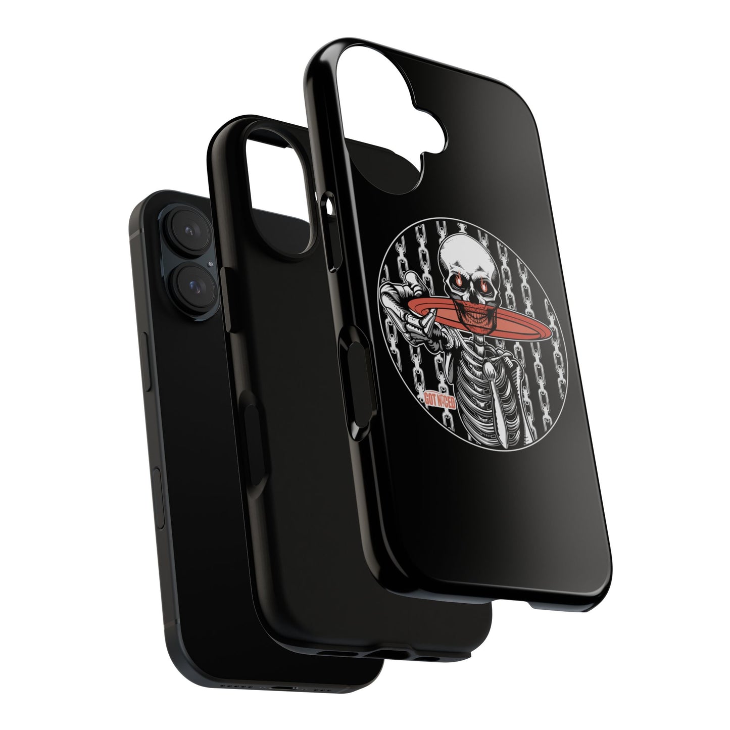 Tough Cases - Skeleton Graphic Phone Case, Edgy Phone Cover, Disc Golf Design, Unique Cell Phone Skin, Tough Protective Case