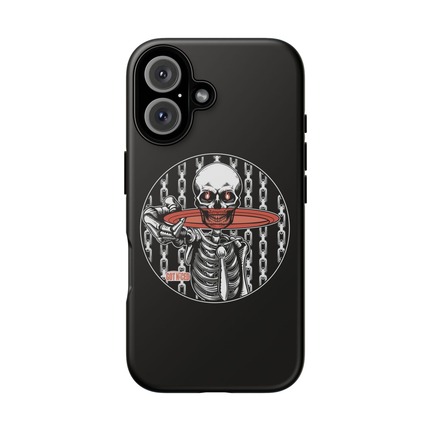 Tough Cases - Skeleton Graphic Phone Case, Edgy Phone Cover, Disc Golf Design, Unique Cell Phone Skin, Tough Protective Case