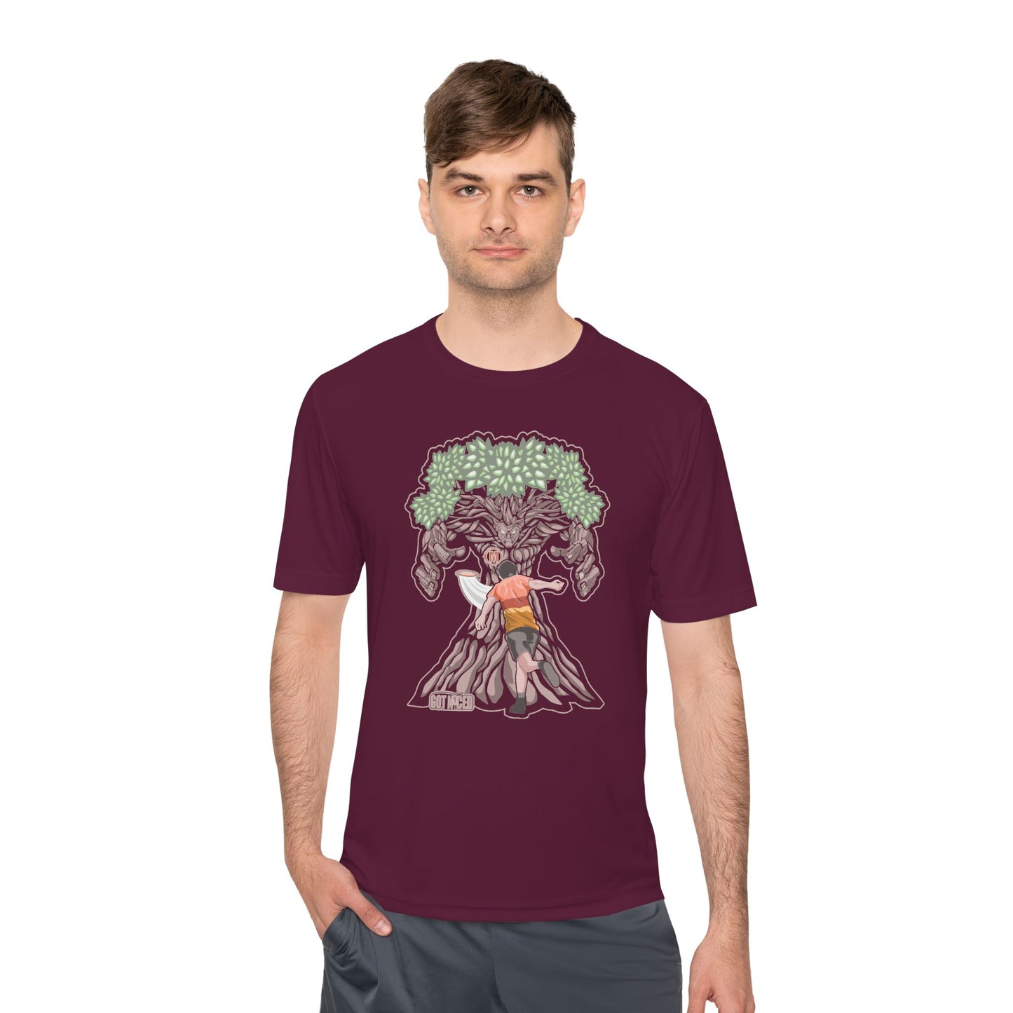 Mando Tree Disc Golf Moisture Wicking Tee, Unisex Athletic Shirt, Disc Golf Apparel, Unique Design