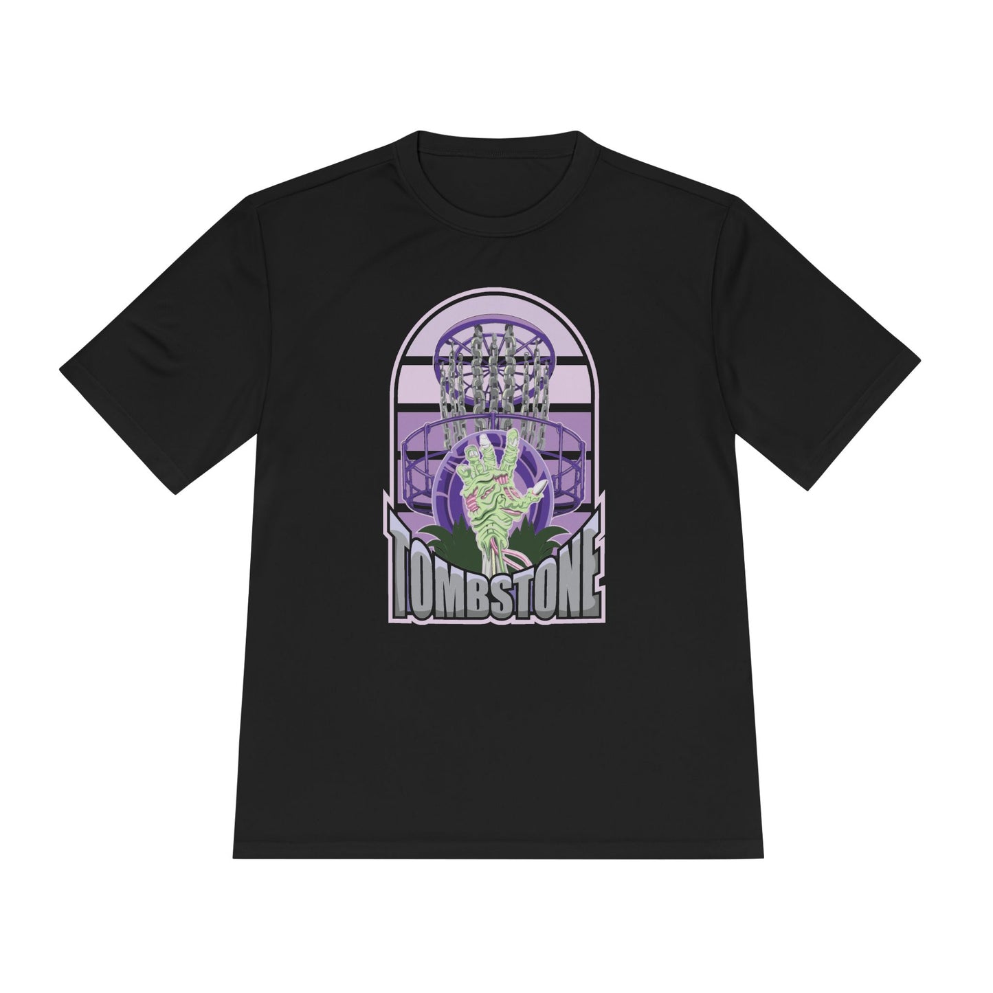 Tombstone Disc Golf Moisture Wicking Tee, Unisex Athletic Shirt, Disc Golf Apparel, Unique Design