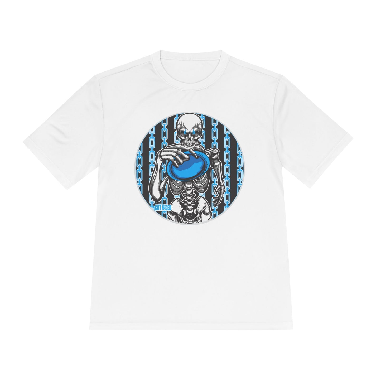 Skeleton Putt Moisture Wicking Tee, Unisex Athletic Shirt, Disc Golf Apparel, Unique Design