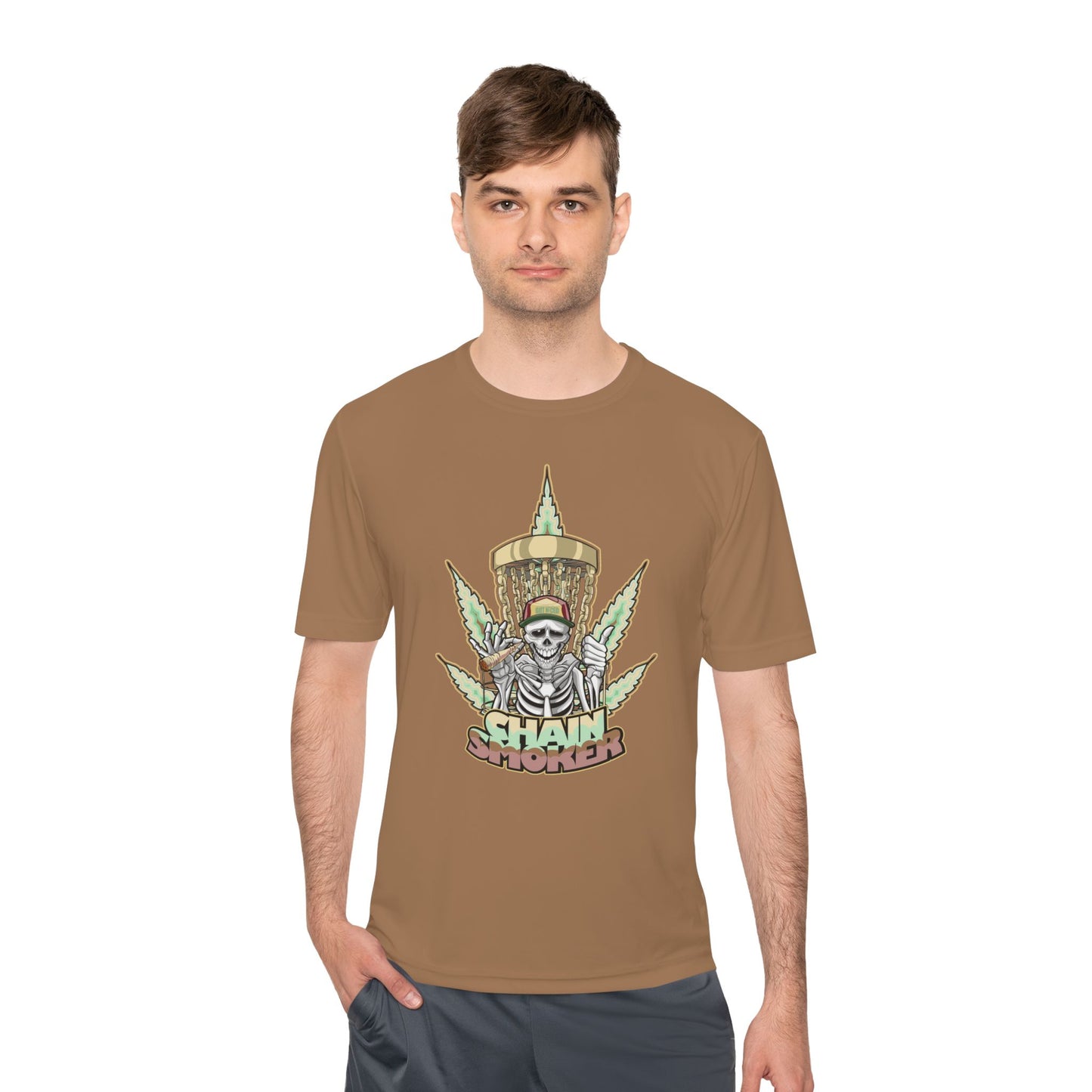 Chain Smoker Disc Golf Moisture Wicking Tee, Unisex Athletic Shirt, Disc Golf Apparel, Unique Design