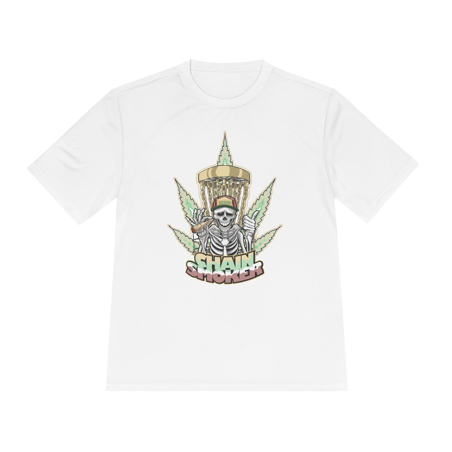 Chain Smoker Disc Golf Moisture Wicking Tee, Unisex Athletic Shirt, Disc Golf Apparel, Unique Design