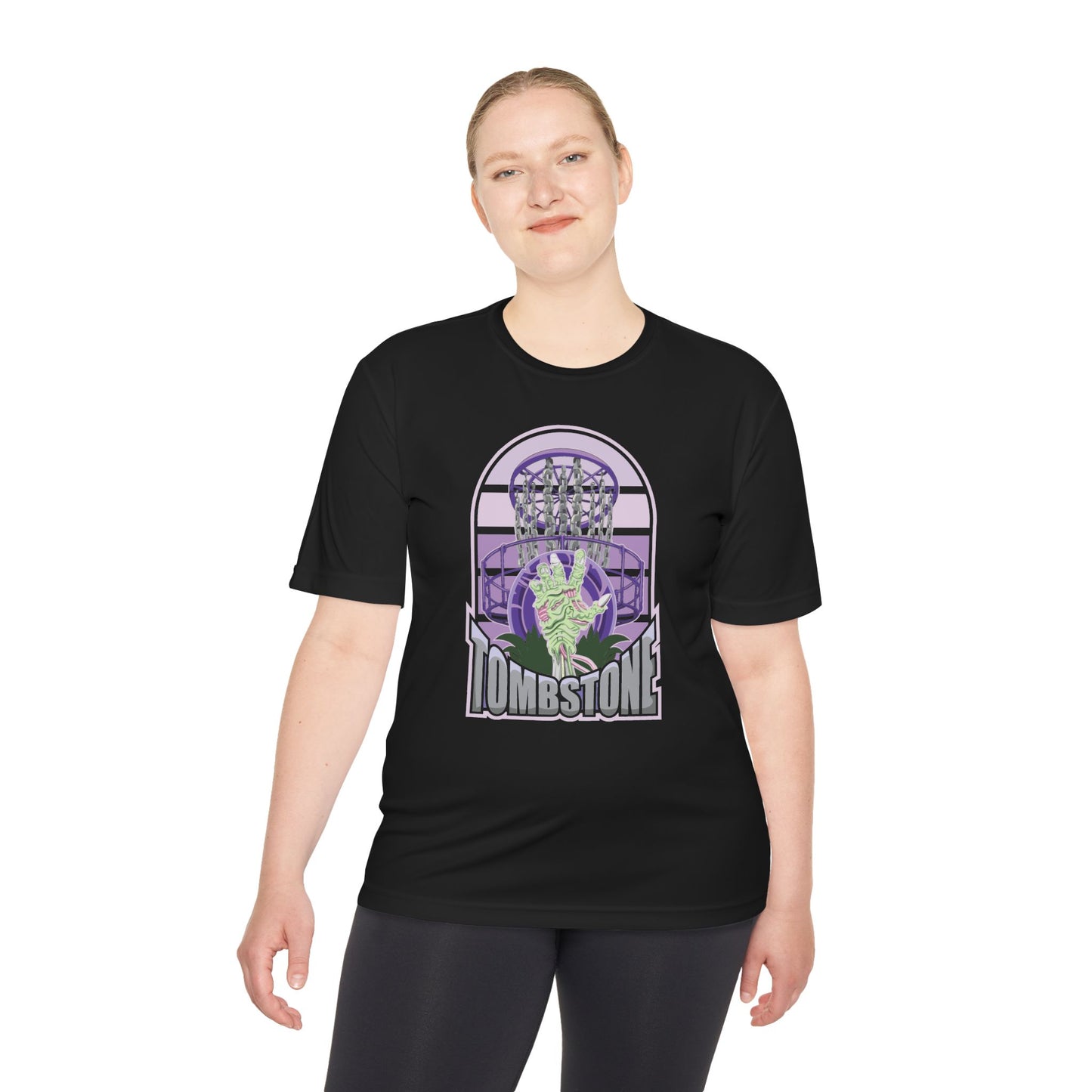 Tombstone Disc Golf Moisture Wicking Tee, Unisex Athletic Shirt, Disc Golf Apparel, Unique Design