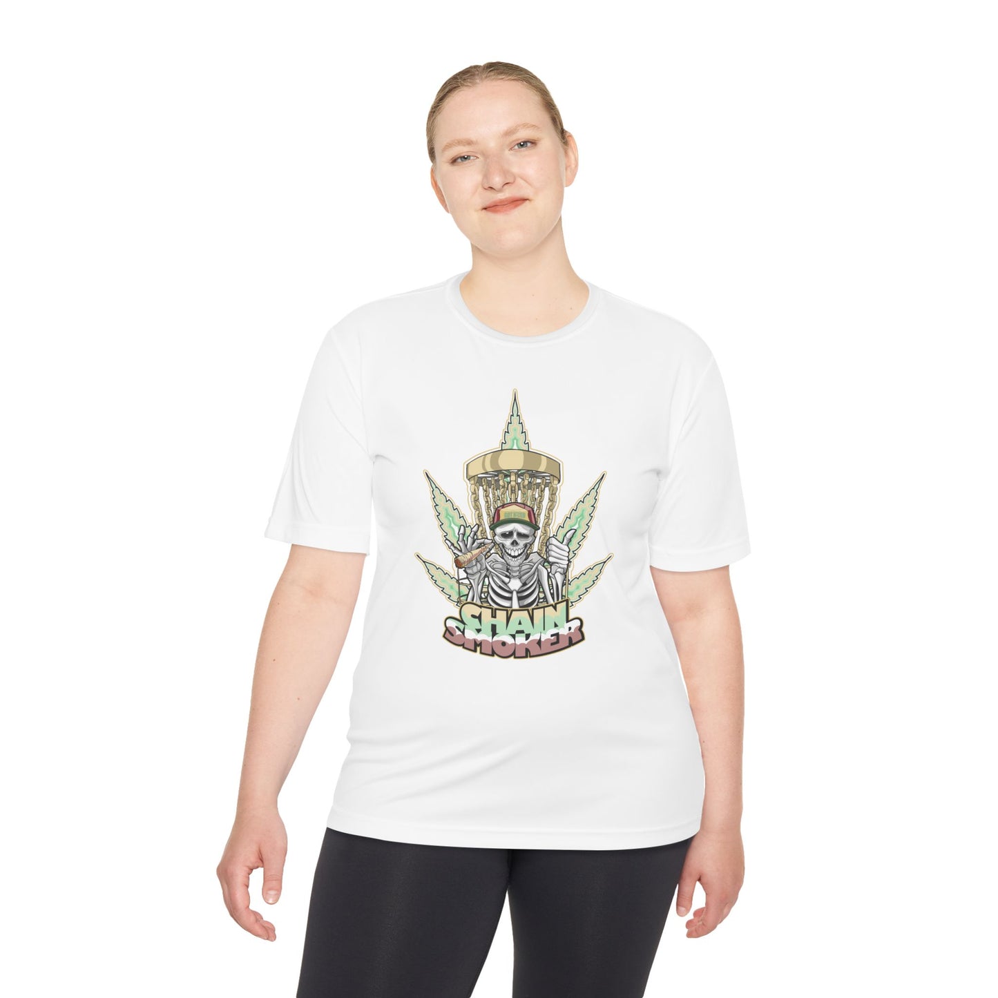 Chain Smoker Disc Golf Moisture Wicking Tee, Unisex Athletic Shirt, Disc Golf Apparel, Unique Design