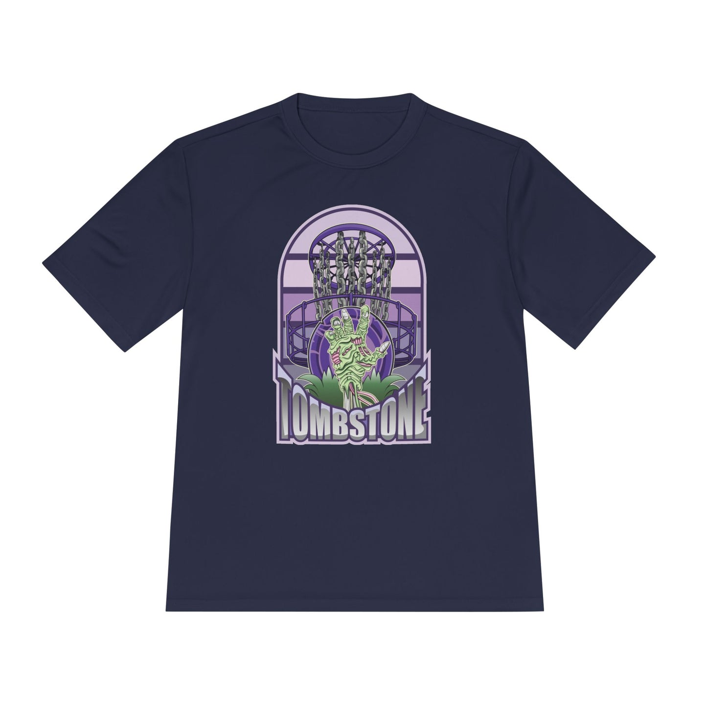 Tombstone Disc Golf Moisture Wicking Tee, Unisex Athletic Shirt, Disc Golf Apparel, Unique Design