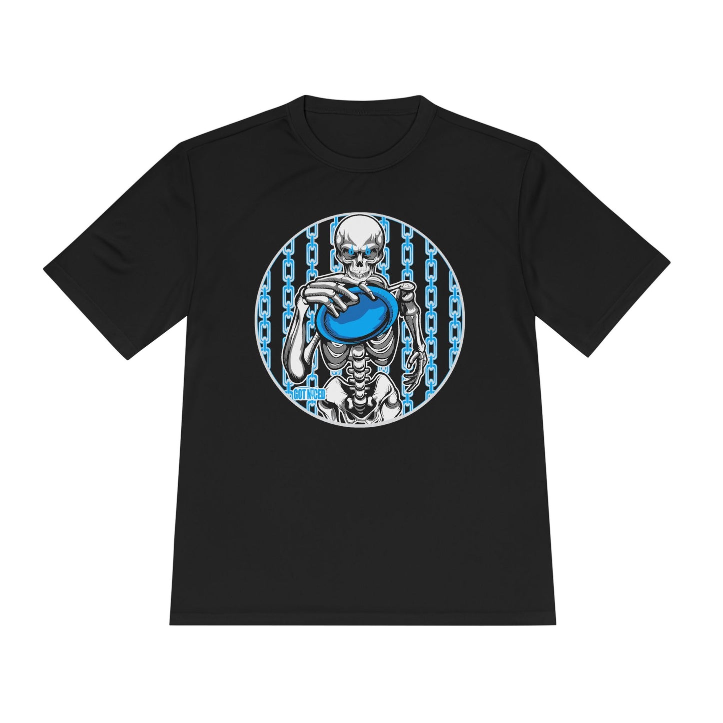 Skeleton Putt Moisture Wicking Tee, Unisex Athletic Shirt, Disc Golf Apparel, Unique Design
