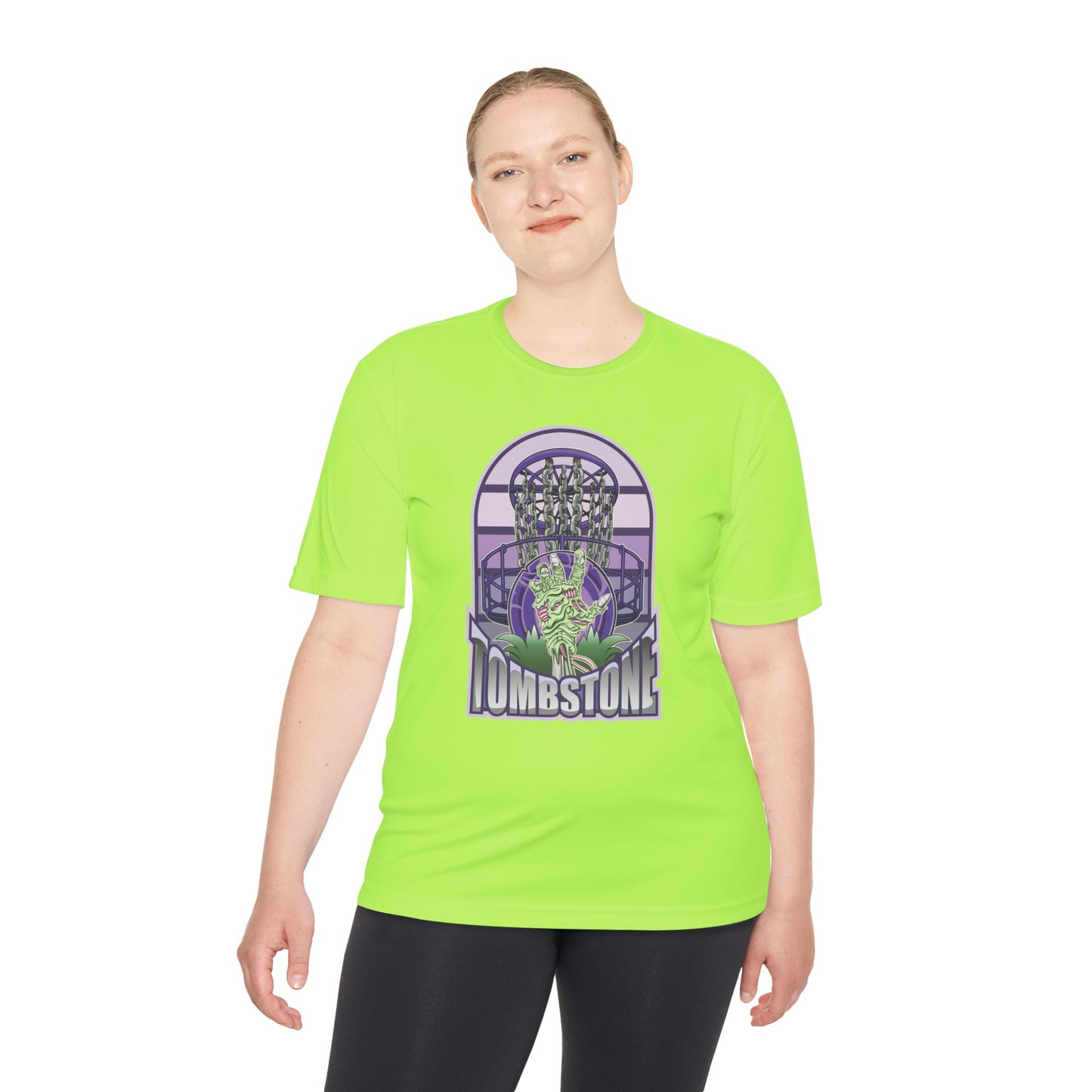 Tombstone Disc Golf Moisture Wicking Tee, Unisex Athletic Shirt, Disc Golf Apparel, Unique Design
