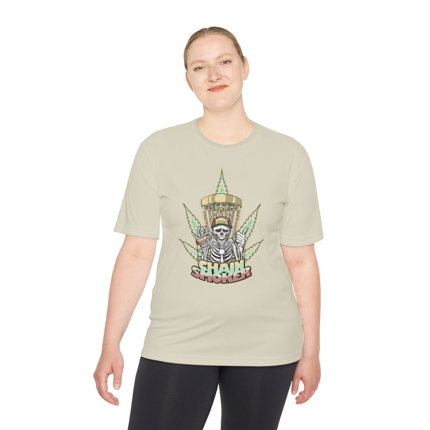 Chain Smoker Disc Golf Moisture Wicking Tee, Unisex Athletic Shirt, Disc Golf Apparel, Unique Design