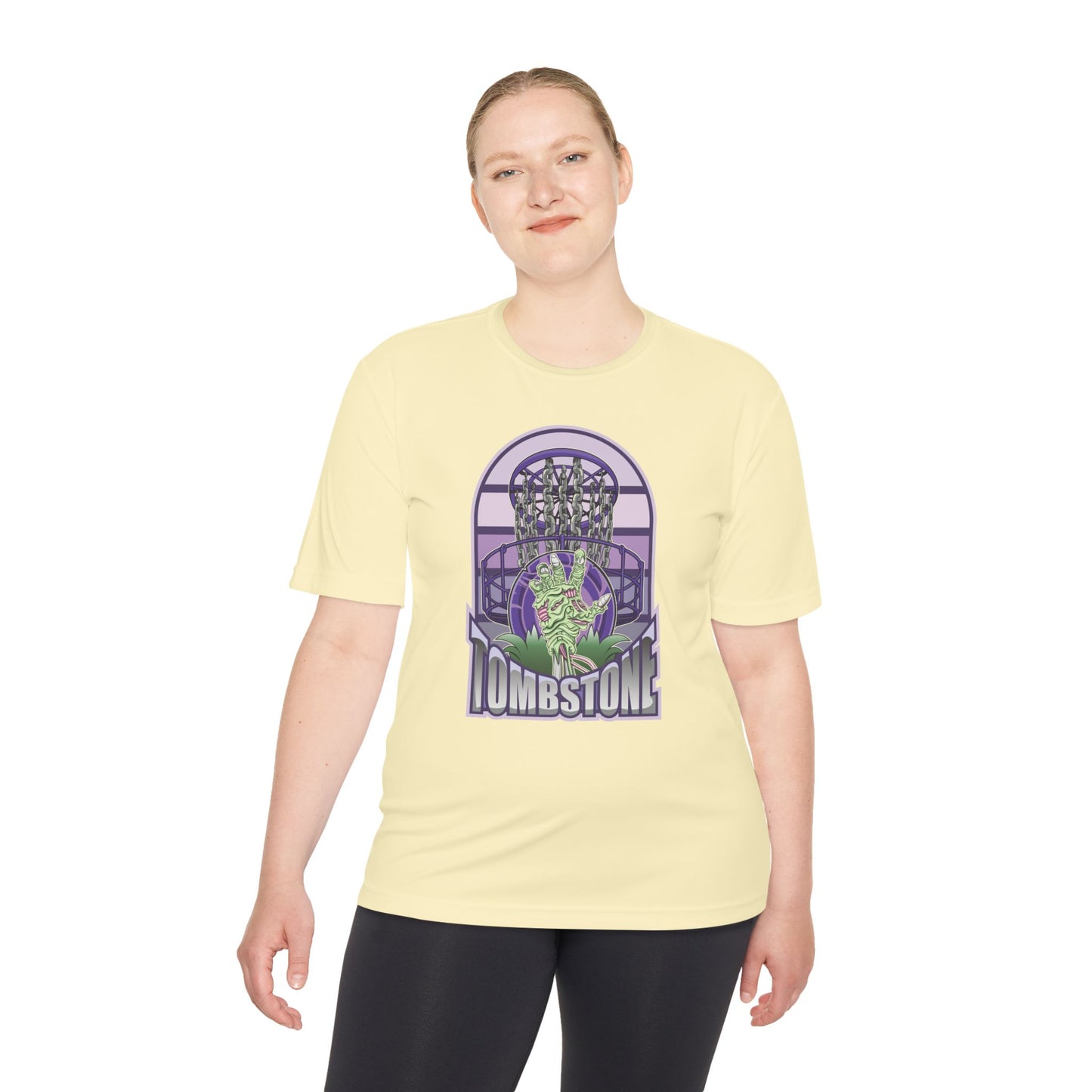 Tombstone Disc Golf Moisture Wicking Tee, Unisex Athletic Shirt, Disc Golf Apparel, Unique Design