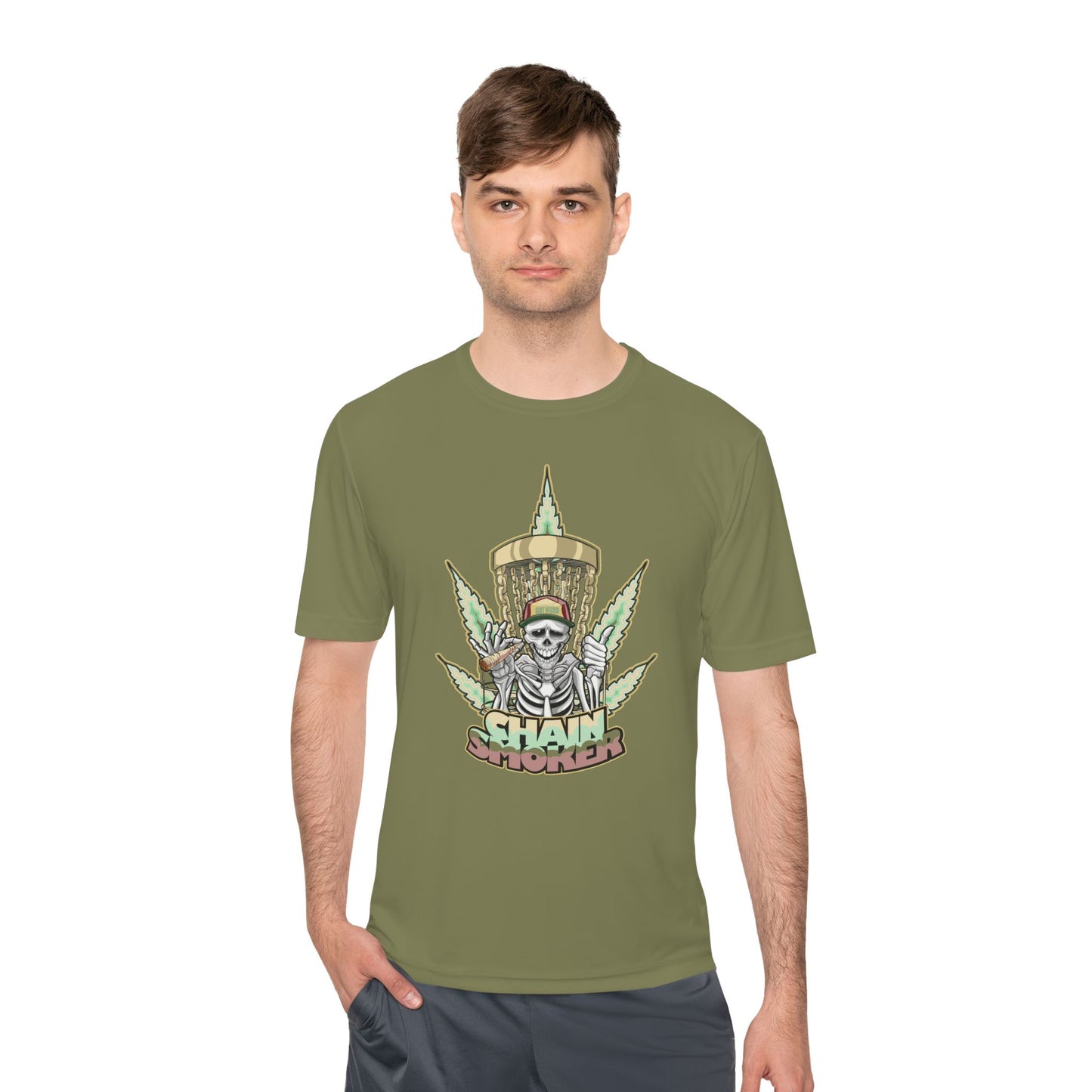 Chain Smoker Disc Golf Moisture Wicking Tee, Unisex Athletic Shirt, Disc Golf Apparel, Unique Design