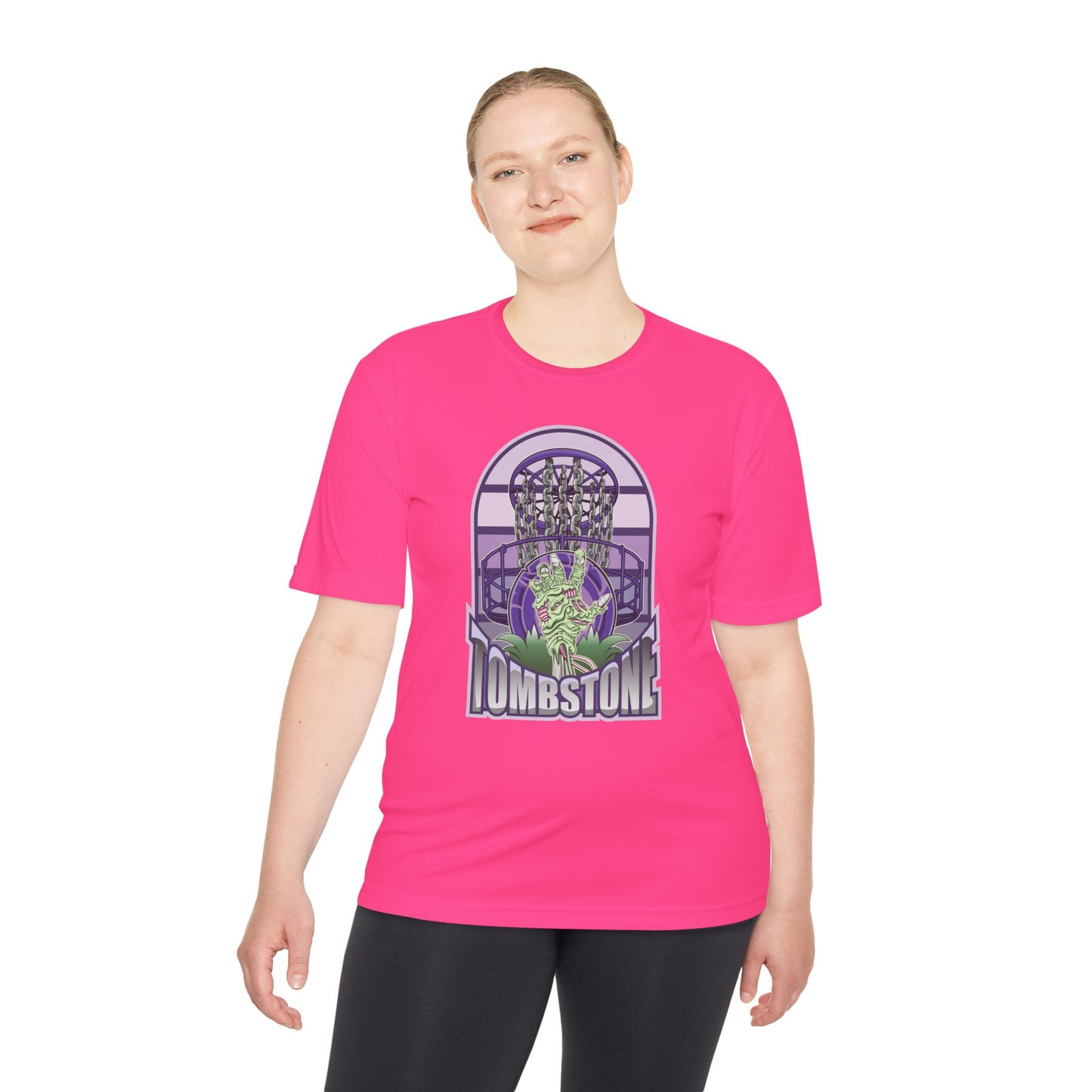 Tombstone Disc Golf Moisture Wicking Tee, Unisex Athletic Shirt, Disc Golf Apparel, Unique Design