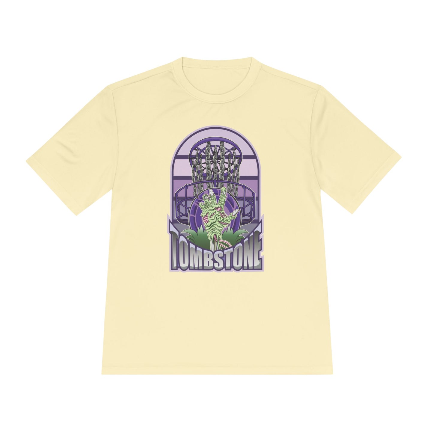 Tombstone Disc Golf Moisture Wicking Tee, Unisex Athletic Shirt, Disc Golf Apparel, Unique Design
