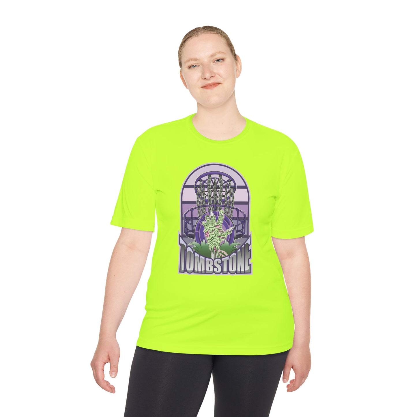 Tombstone Disc Golf Moisture Wicking Tee, Unisex Athletic Shirt, Disc Golf Apparel, Unique Design