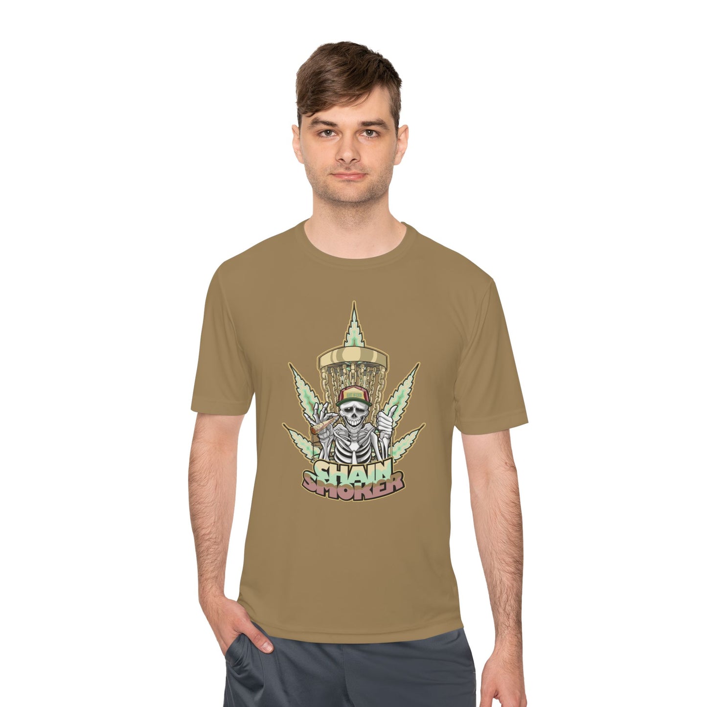 Chain Smoker Disc Golf Moisture Wicking Tee, Unisex Athletic Shirt, Disc Golf Apparel, Unique Design