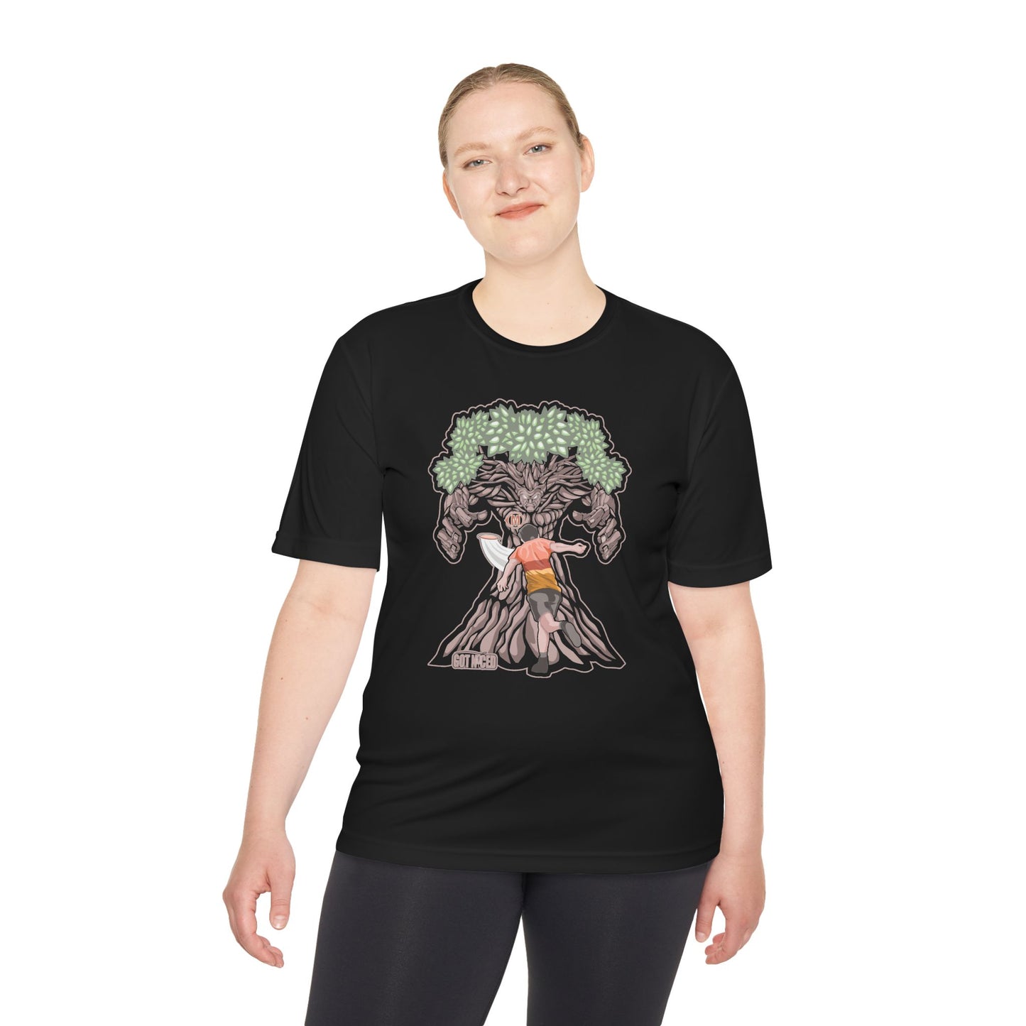 Mando Tree Disc Golf Moisture Wicking Tee, Unisex Athletic Shirt, Disc Golf Apparel, Unique Design