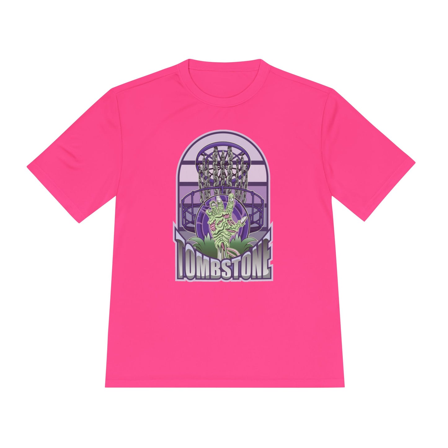 Tombstone Disc Golf Moisture Wicking Tee, Unisex Athletic Shirt, Disc Golf Apparel, Unique Design