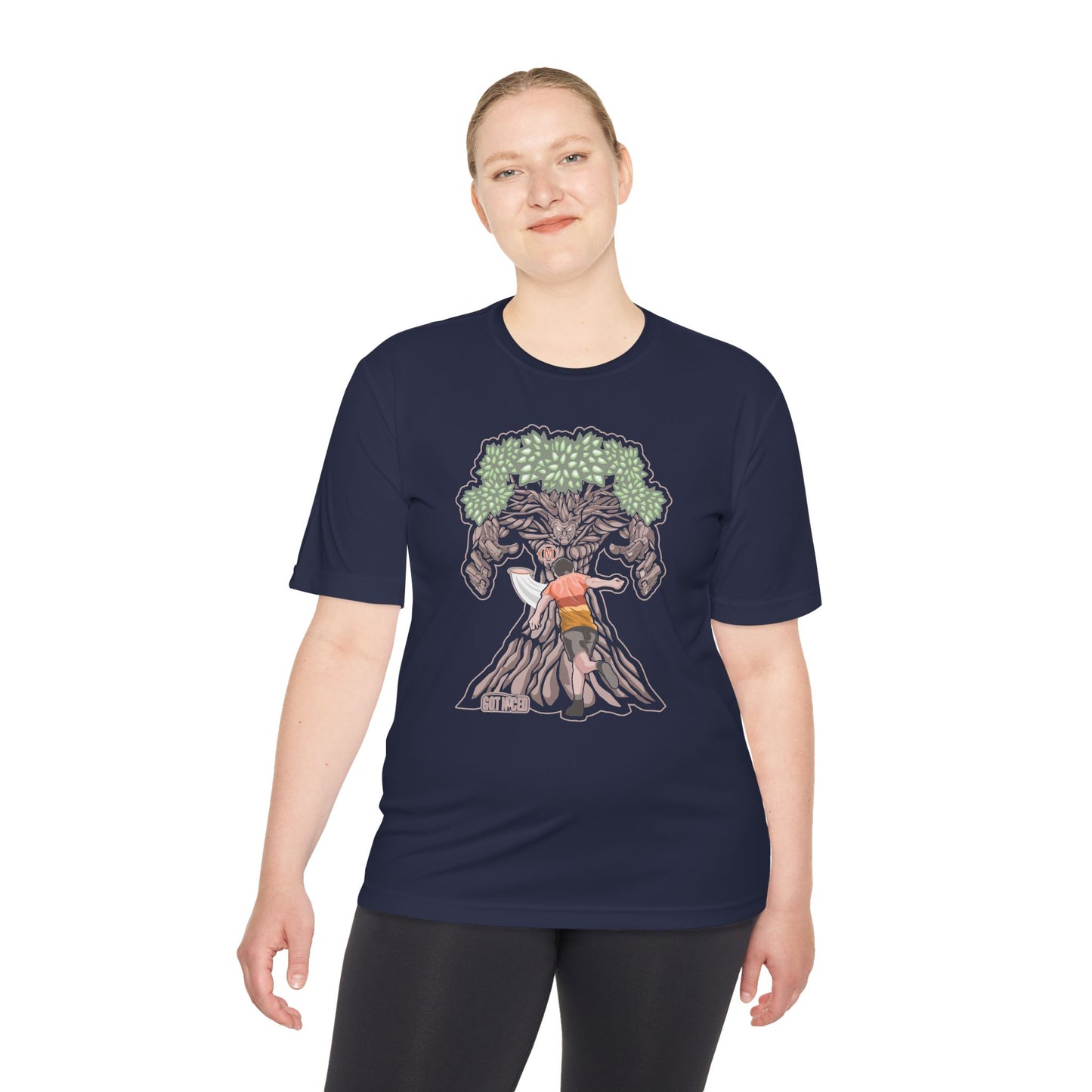 Mando Tree Disc Golf Moisture Wicking Tee, Unisex Athletic Shirt, Disc Golf Apparel, Unique Design