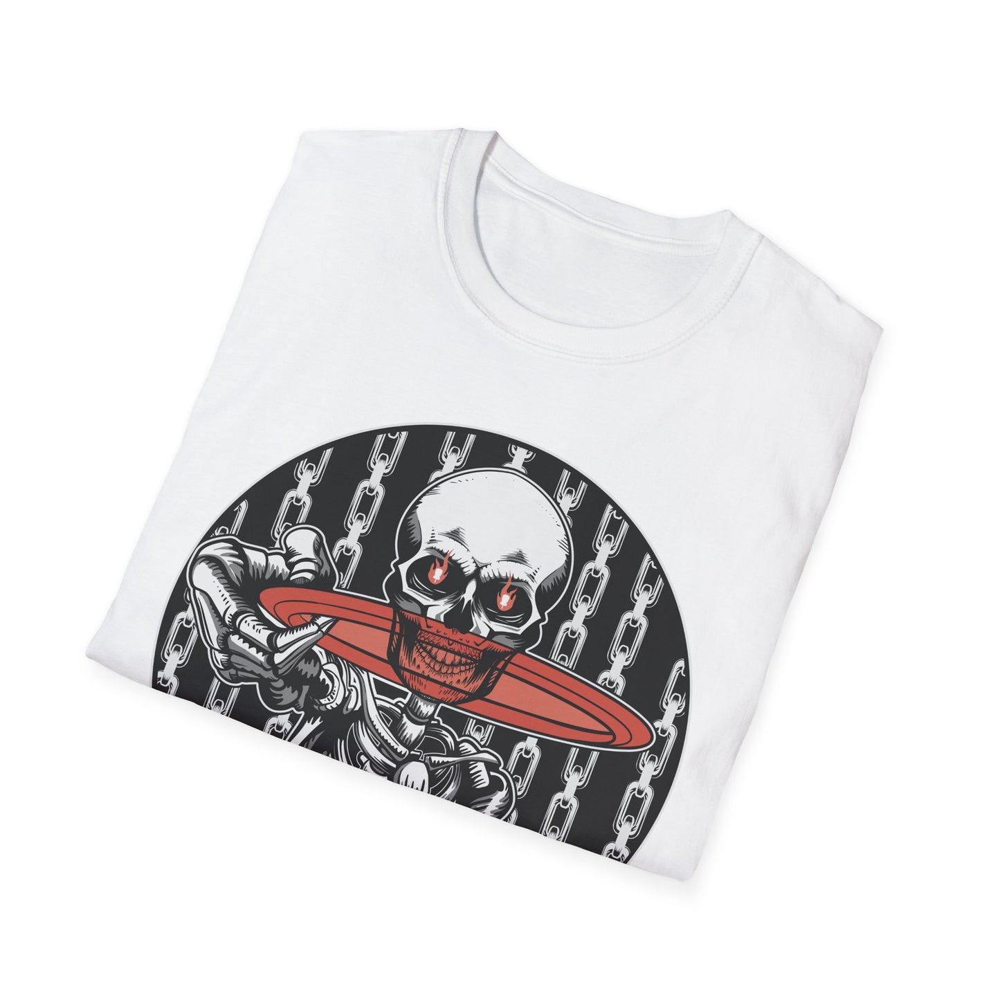 Disc Golf Skeleton Unisex Softstyle Disc Golf T-Shirt