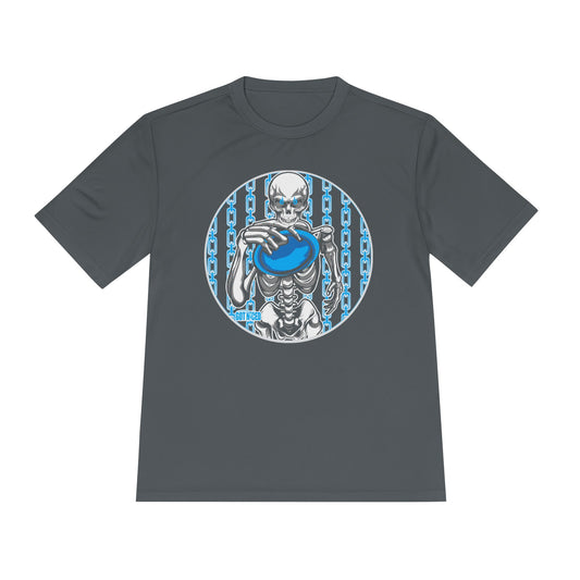 Skeleton Putt Moisture Wicking Tee, Unisex Athletic Shirt, Disc Golf Apparel, Unique Design