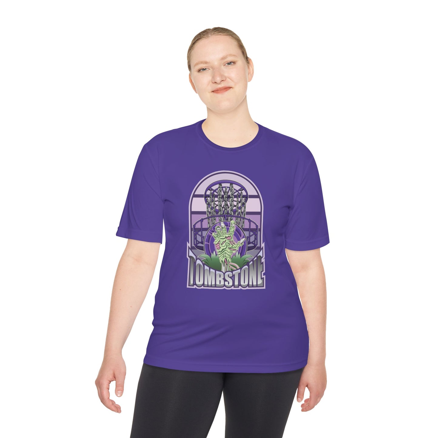 Tombstone Disc Golf Moisture Wicking Tee, Unisex Athletic Shirt, Disc Golf Apparel, Unique Design