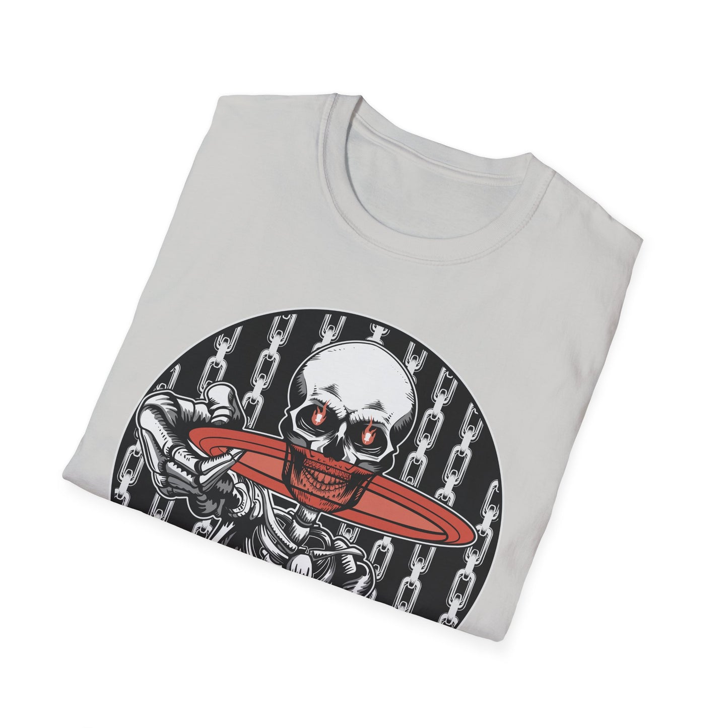 Disc Golf Skeleton Unisex Softstyle Disc Golf T-Shirt
