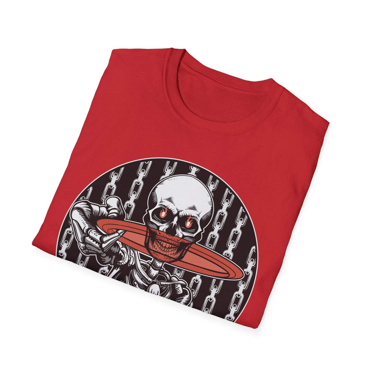 Disc Golf Skeleton Unisex Softstyle Disc Golf T-Shirt