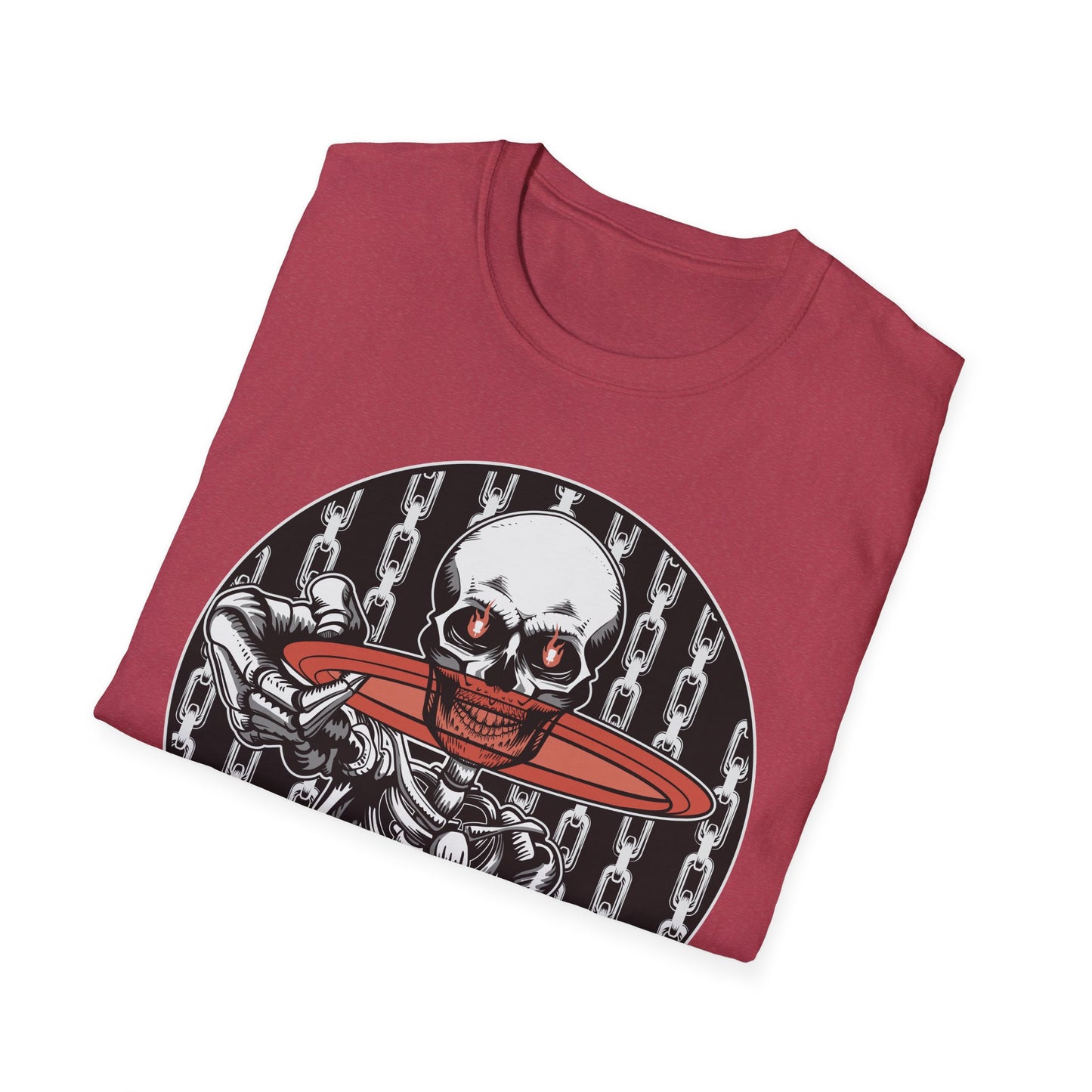 Disc Golf Skeleton Unisex Softstyle Disc Golf T-Shirt