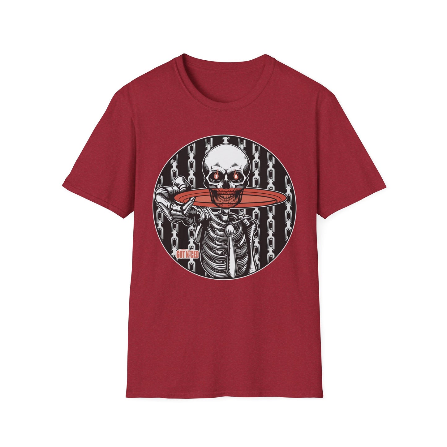 Disc Golf Skeleton Unisex Softstyle Disc Golf T-Shirt