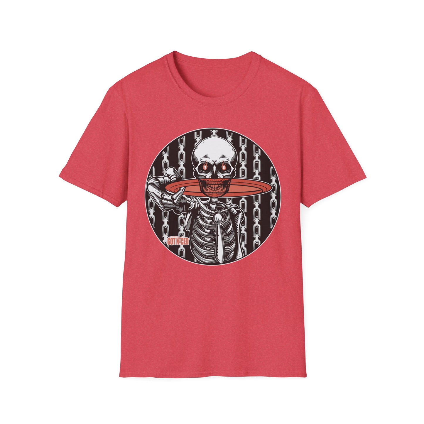Disc Golf Skeleton Unisex Softstyle Disc Golf T-Shirt