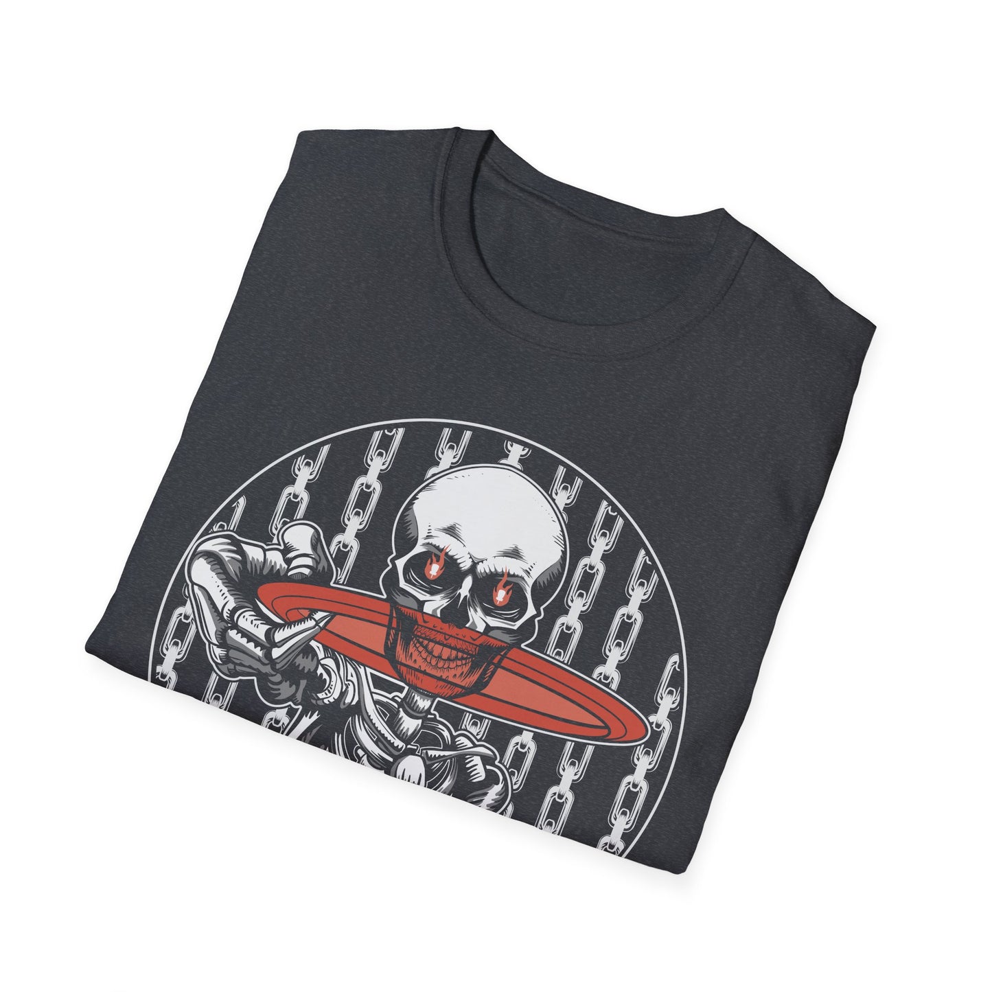 Disc Golf Skeleton Unisex Softstyle Disc Golf T-Shirt