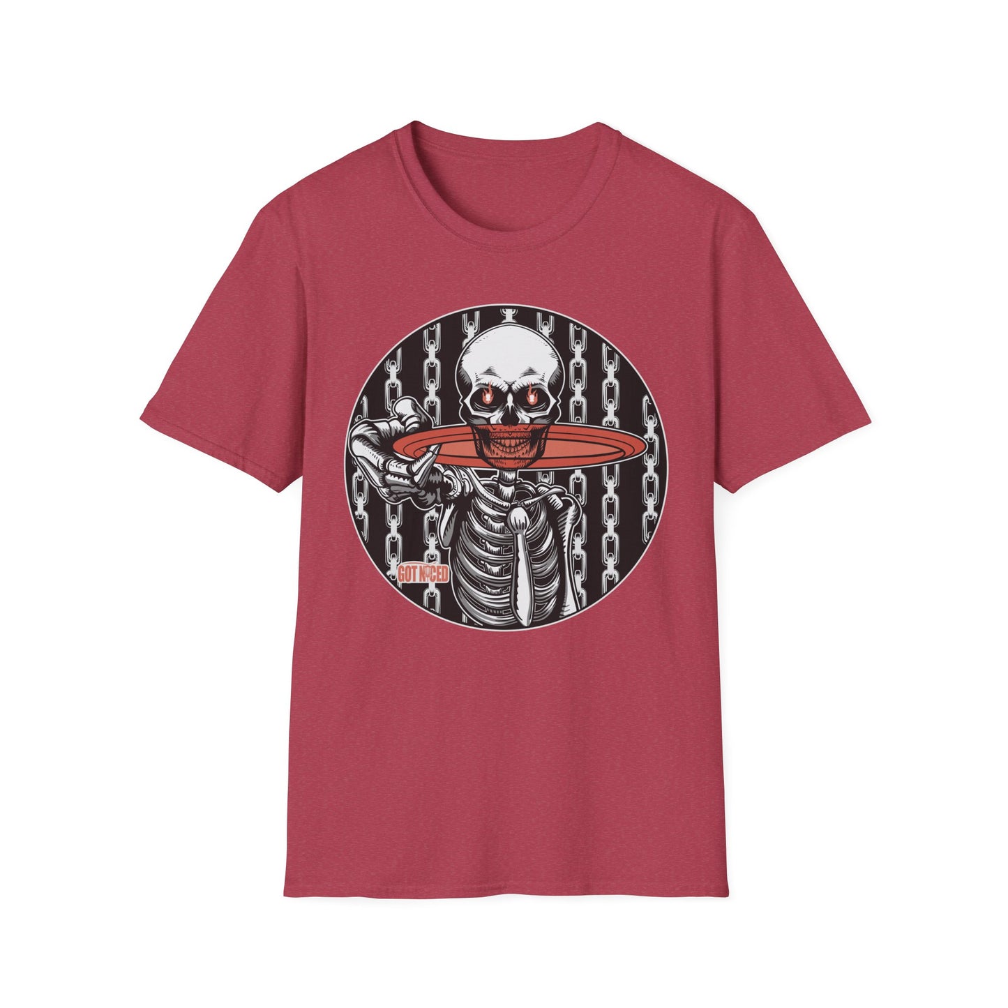 Disc Golf Skeleton Unisex Softstyle Disc Golf T-Shirt