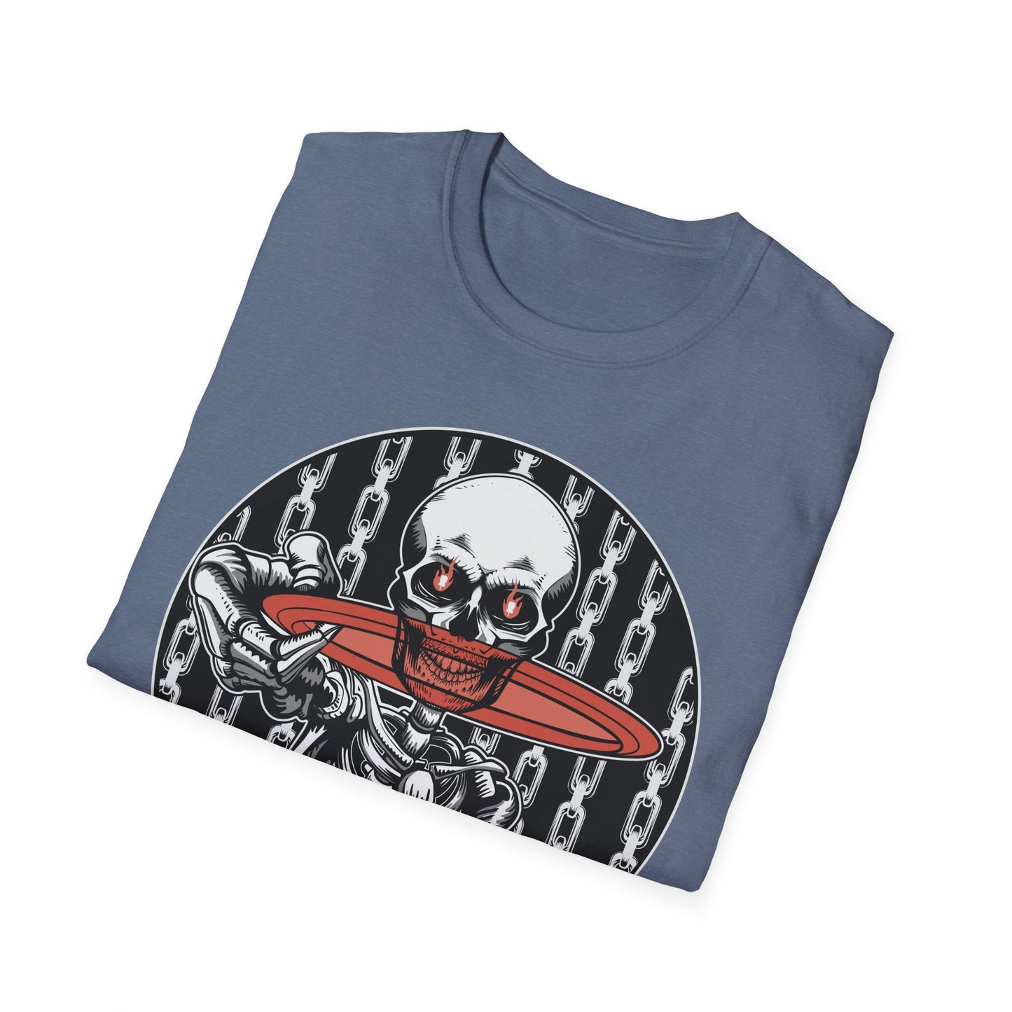 Disc Golf Skeleton Unisex Softstyle Disc Golf T-Shirt